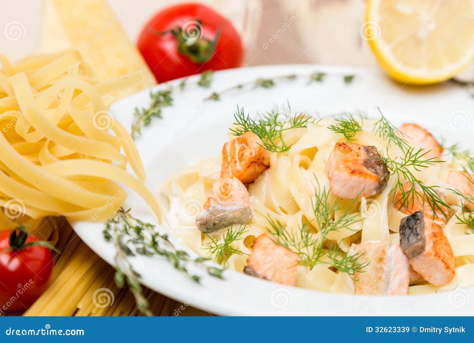 Hot Pasta With Garnish On Plate Royalty Free Stock Images Image 32623339
