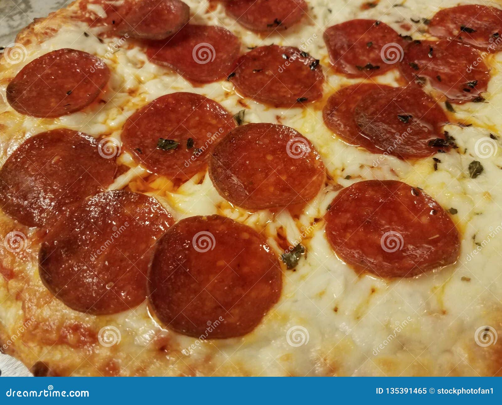 Hot Pepperoni Meat Pizza with Melted Cheese Stock Image Image of