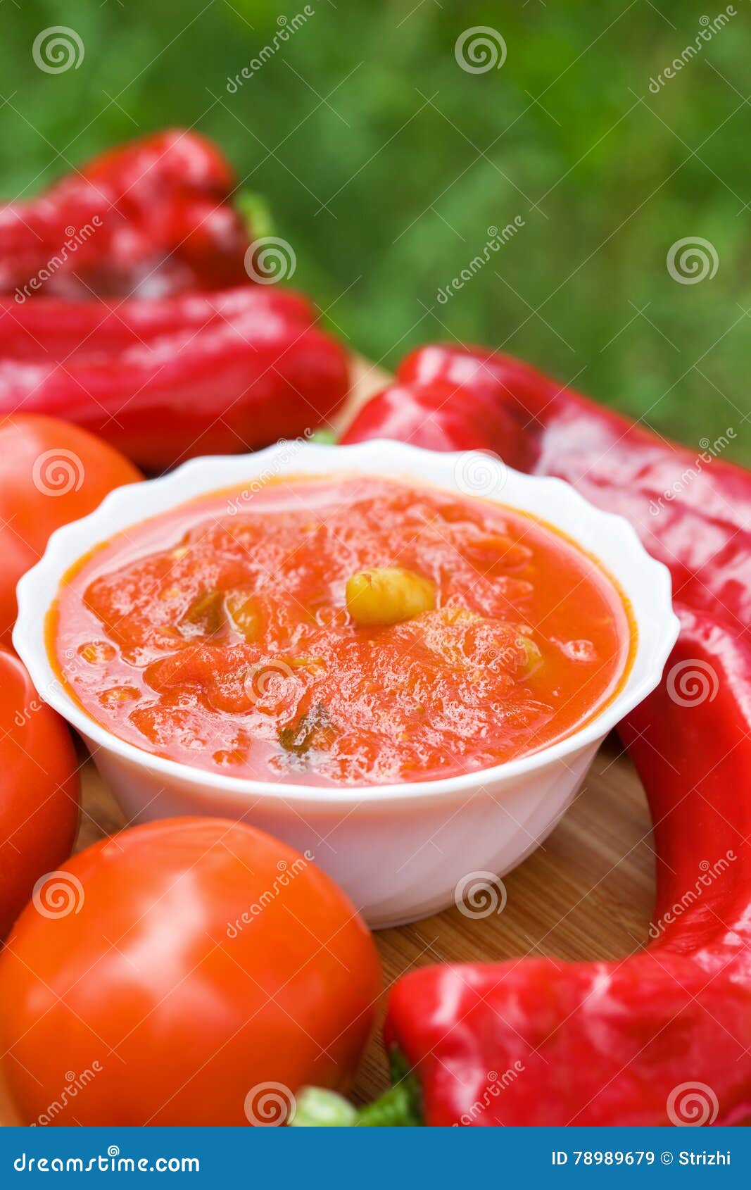 Hot Peppers in Tomato Sauce with Herbs and Garlic Stock Image Image