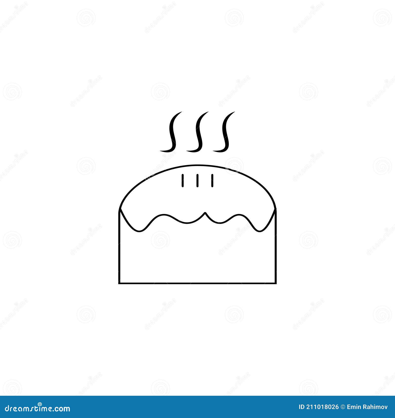 Hot Pie Sign. Thin Lines Eps Ten Stock Vector Illustration of element