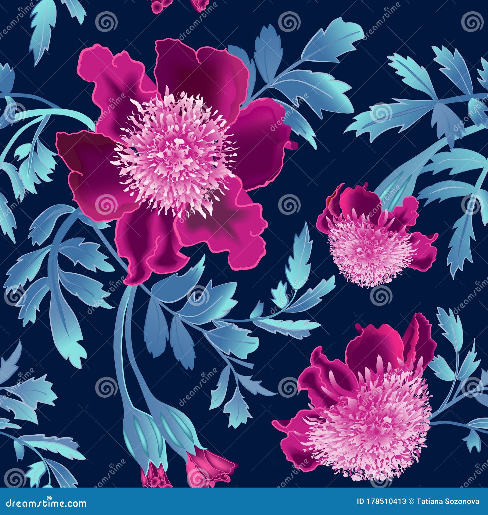 Navy Pink Floral Wallpaper : Pink Wallpaper Home Decor The Home Depot