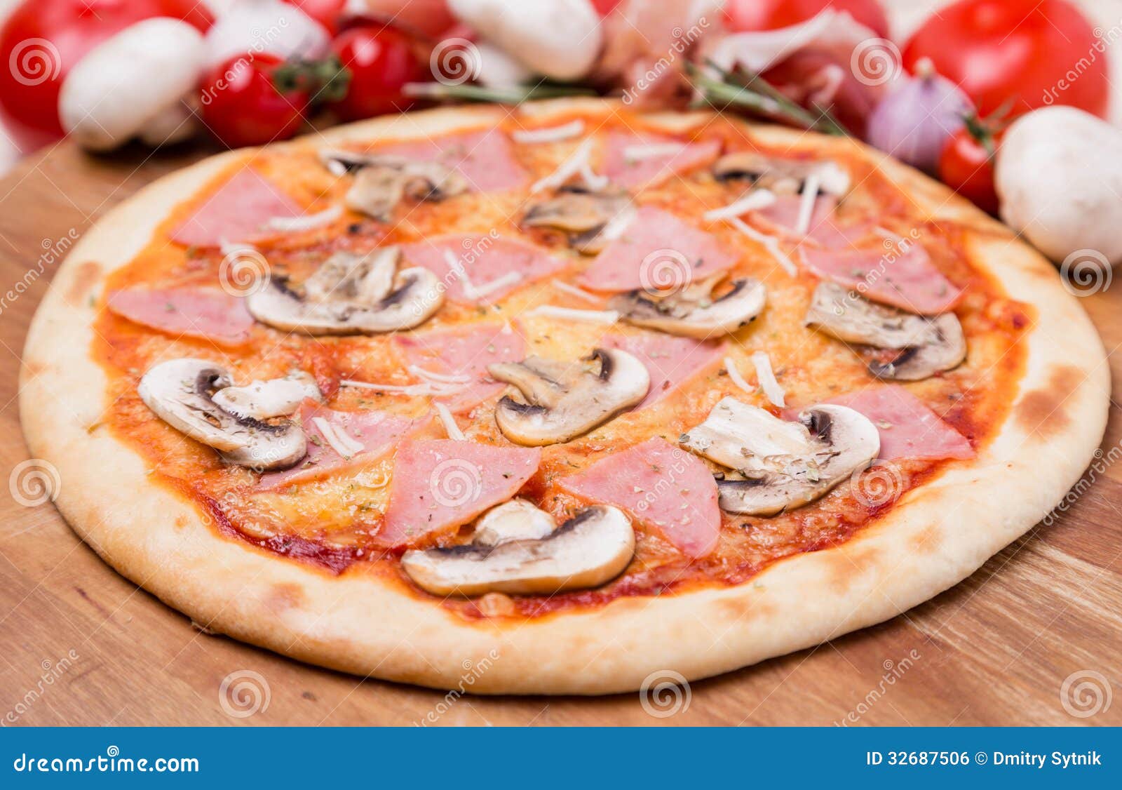 Hot Pizza with Garnish and Components Stock Photo Image of basil