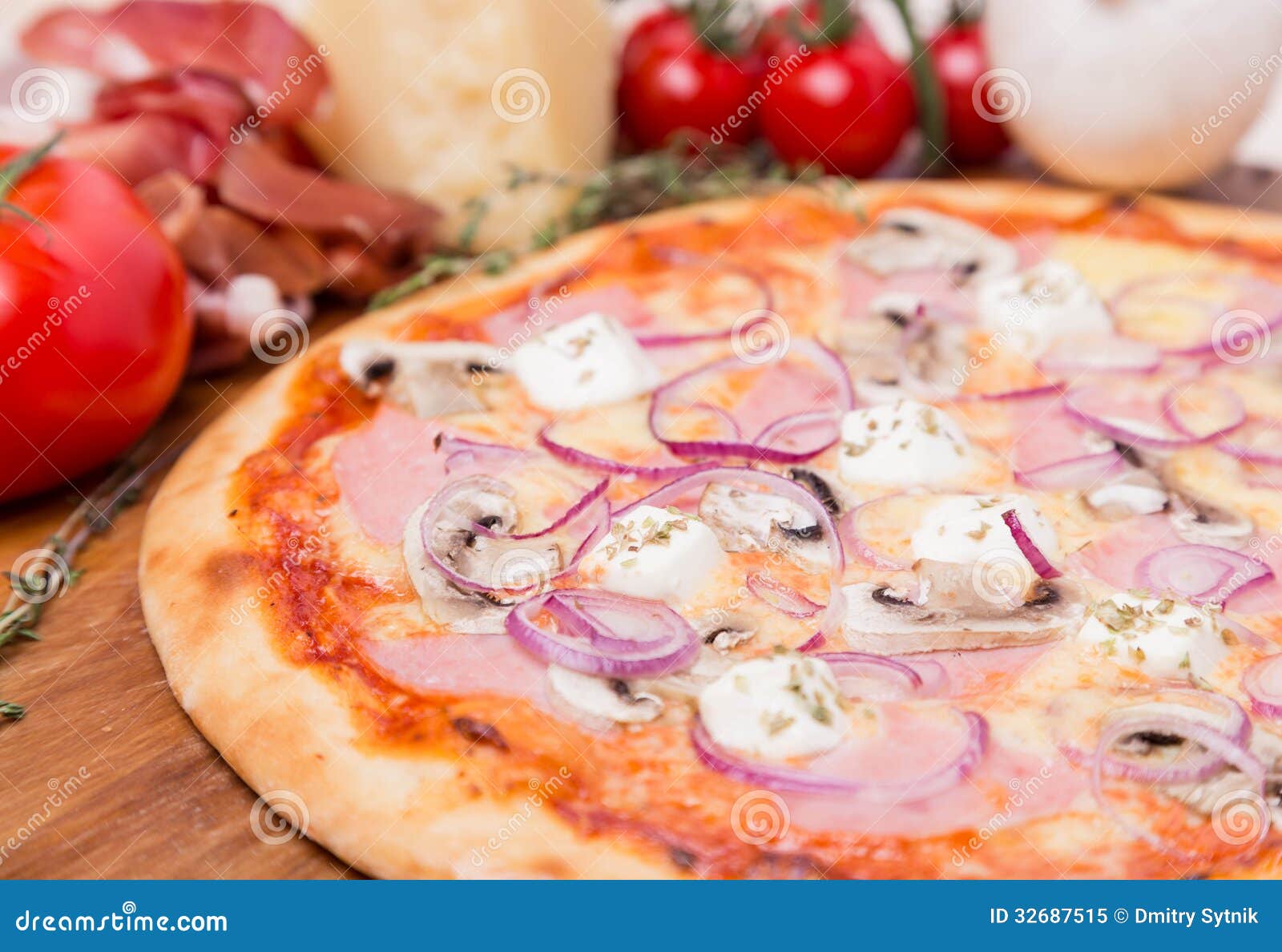 Hot Pizza with Garnish and Components Stock Image Image of mozzarella, baked 32687515