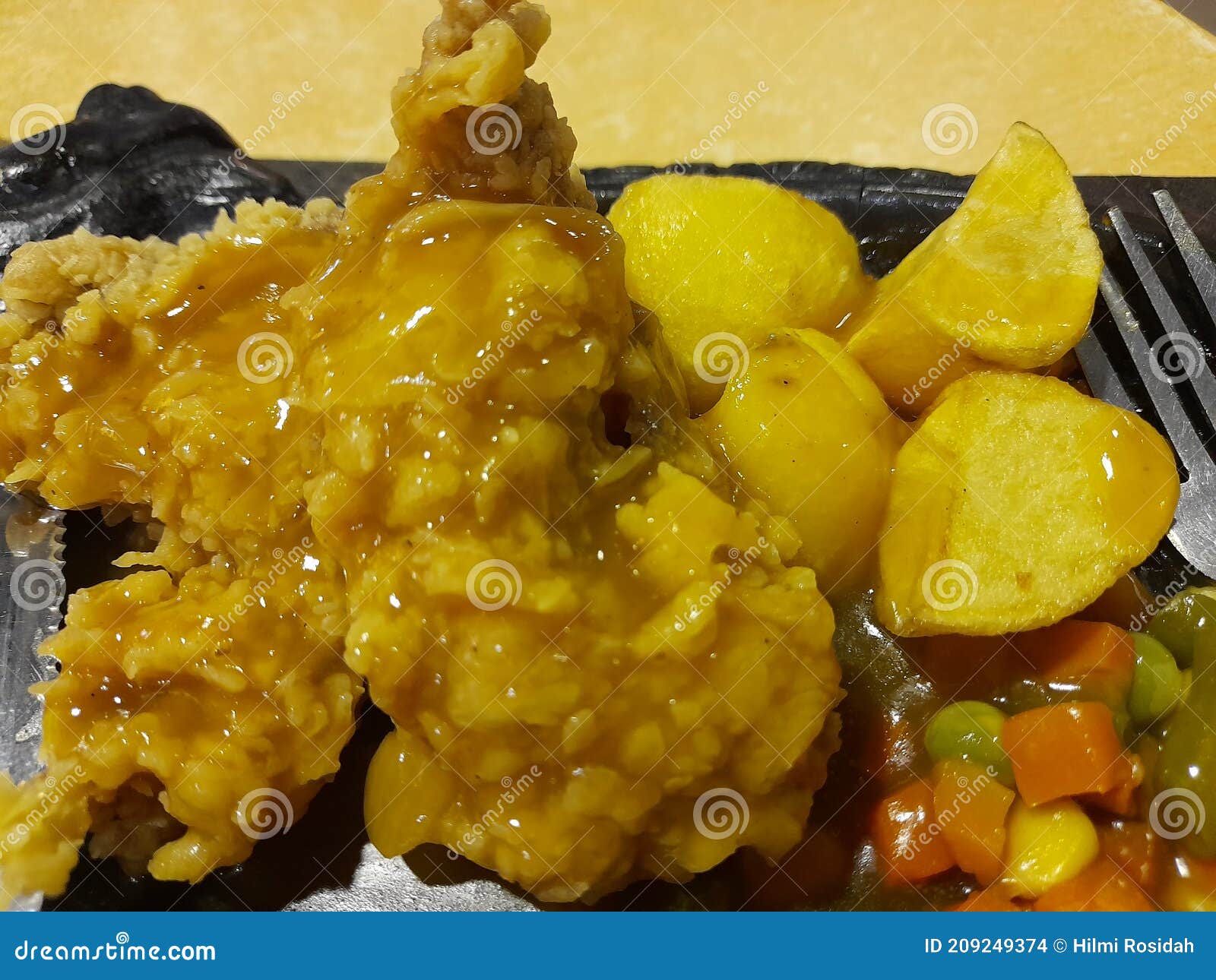 Hot Plate Chicken Crispy stock photo. Image of meat 209249374