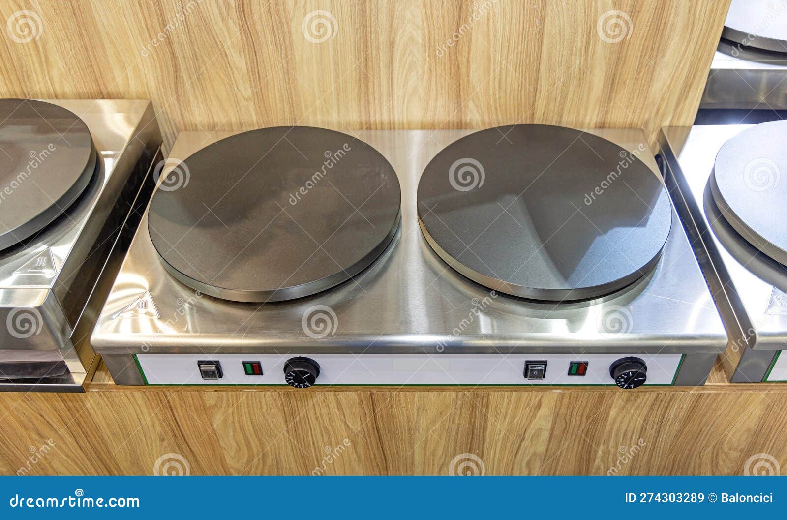 Hot Plates Pancake Machine stock image. Image of metal 274303289
