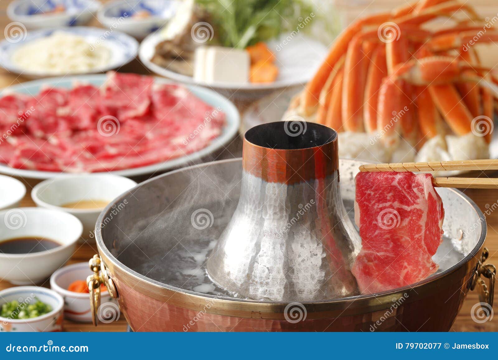 Hot Pot of Fresh Beef and Crab in Thai Style Stock Image Image of