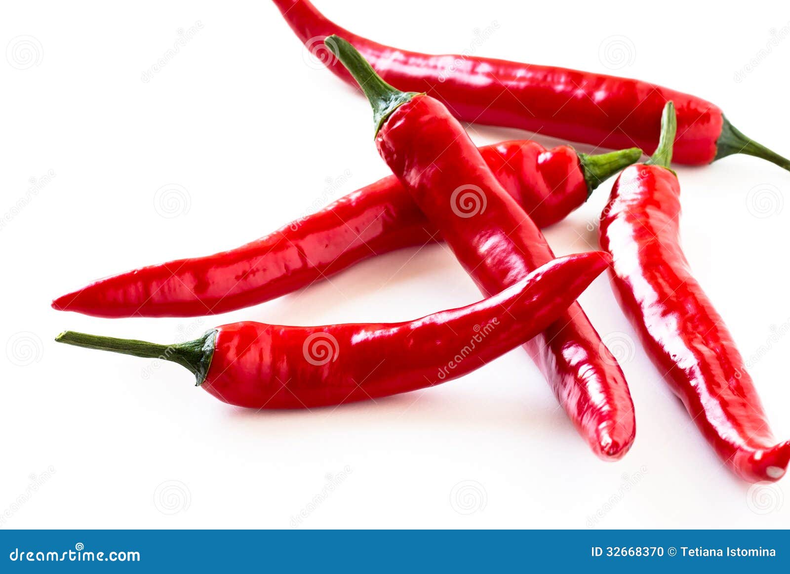 Hot Red Chilli Pepper on a White Background Stock Photo Image of
