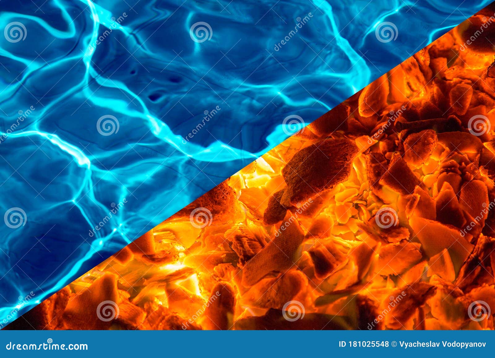 Hot Red Coals. Blue Water Background Texture. Background Texture of Fire  and Water Stock Photo - Image of ripple, charcoal: 181025548