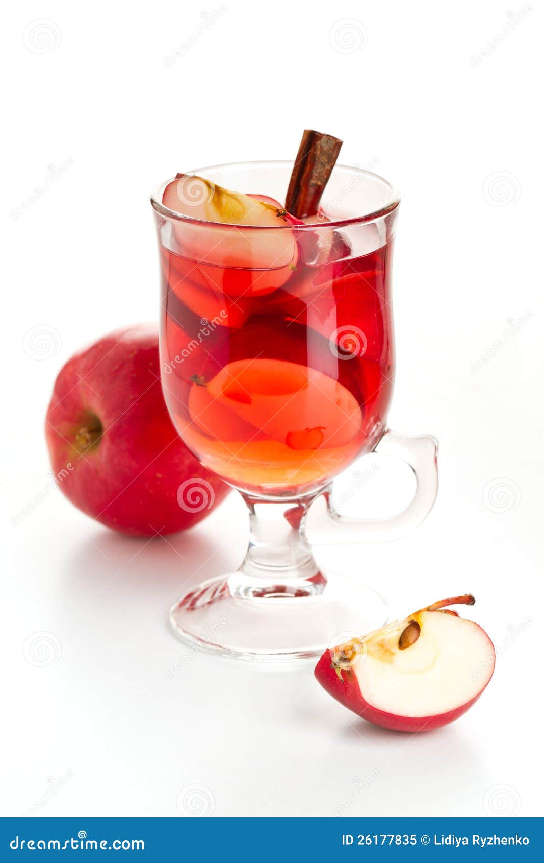 Hot Red Drink with Apple and Cinnamon Stock Image Image of drink