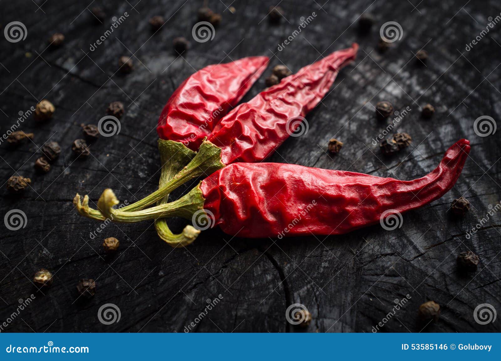 Hot Red Pepper and Black Pepper Stock Photo Image of organic, black 53585146
