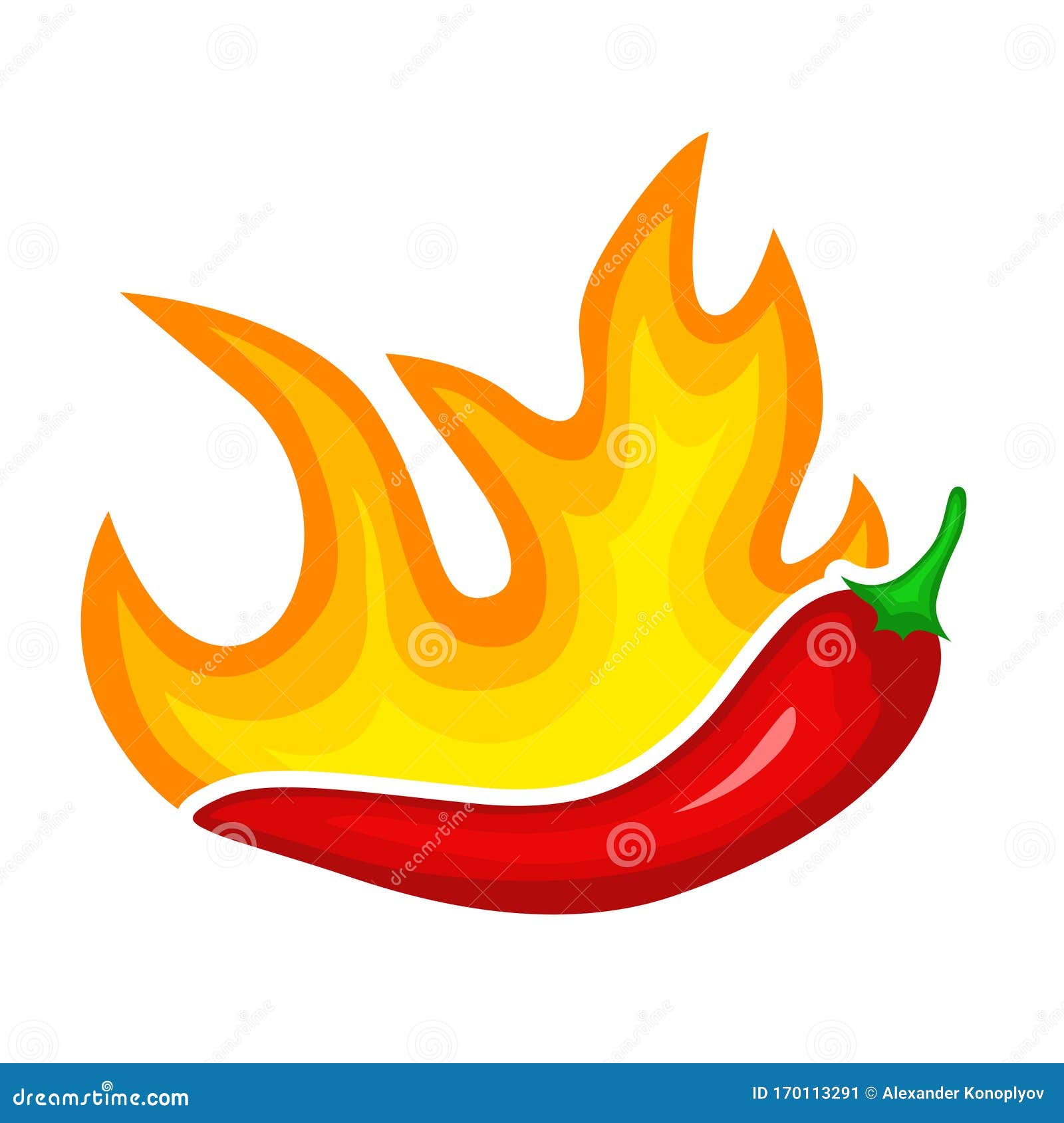 hot red pepper icon, burning spicy paprika