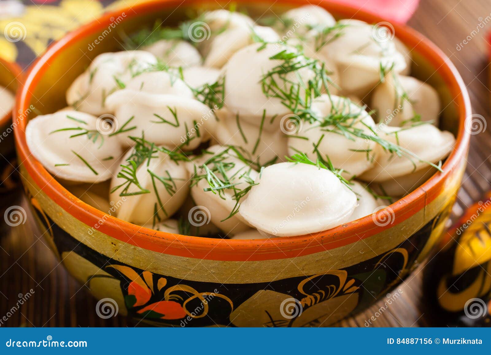 Hot Russian Dumplings Served Dill Stock Photo Image of cooked, napkin