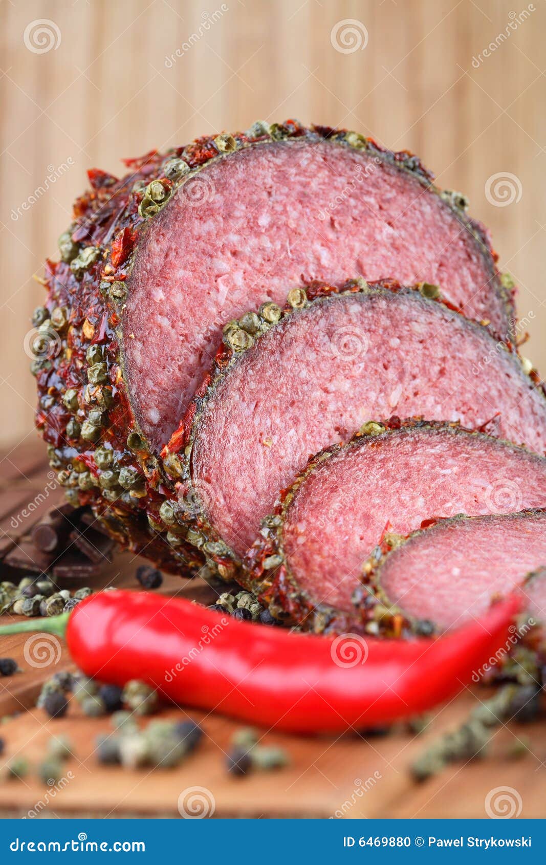 Hot salami stock photo. Image of meat, salami, arranged 6469880