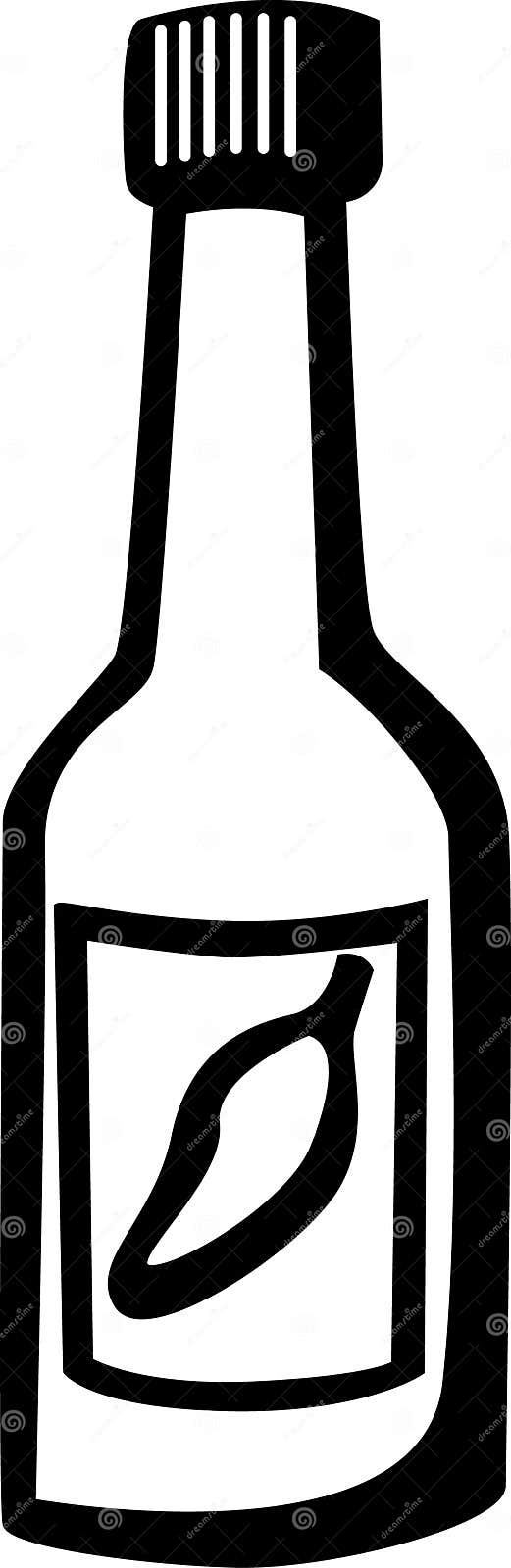 Hot Sauce Bottle Vector Illustration Stock Vector Illustration of