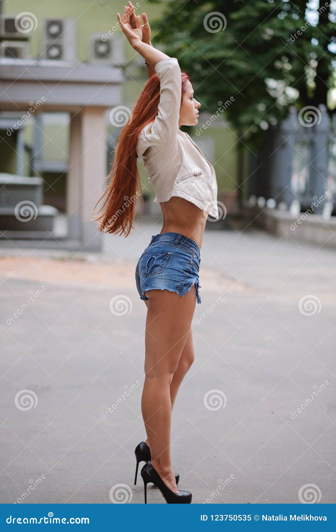 Hip Hop Dancer Nude Girl - Hot Redhair Woman in the City. Half Naked Girl. Fashion Art Photo. Stock  Image - Image of sexual, face: 123750535