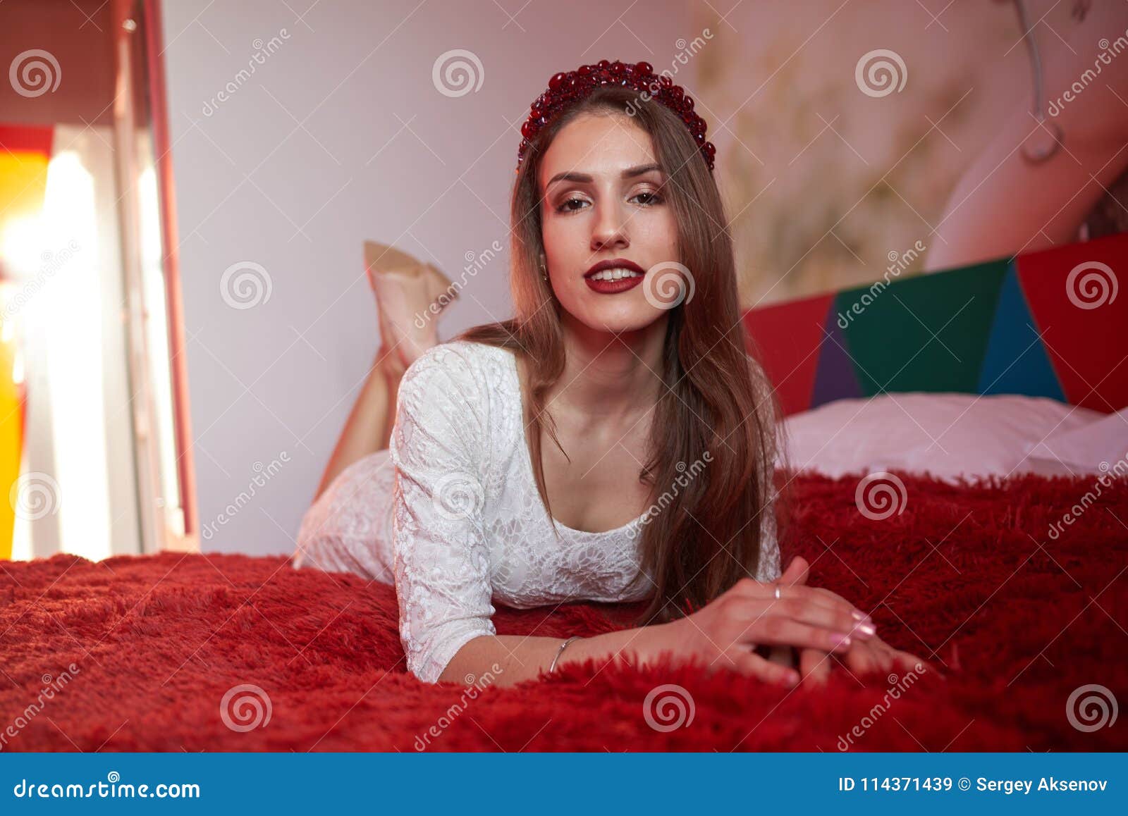 Young Pretty Woman in a Hotel Room Stock Image - Image of hair, model