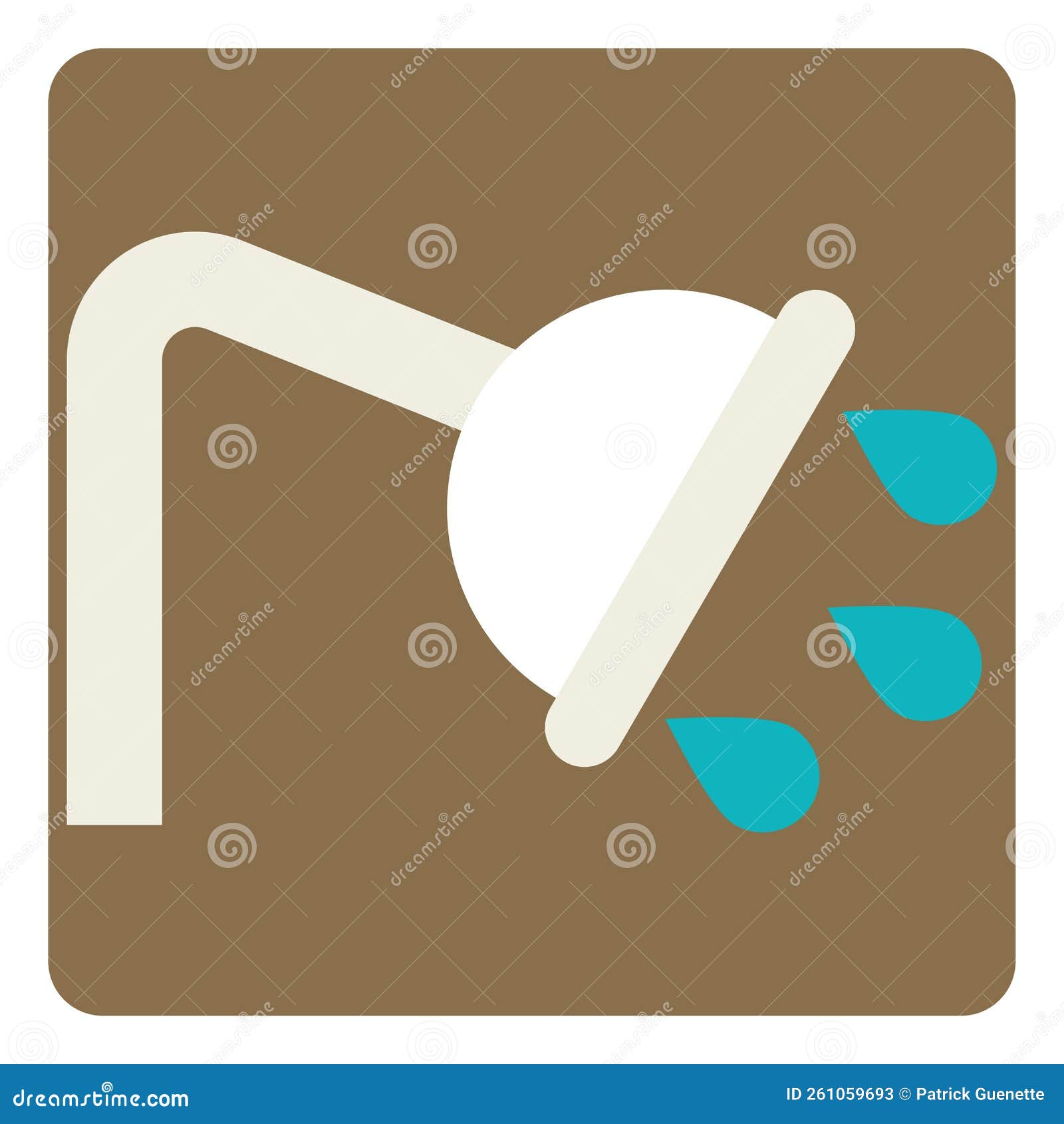 Hot shower, icon stock vector. Illustration of icon 261059693
