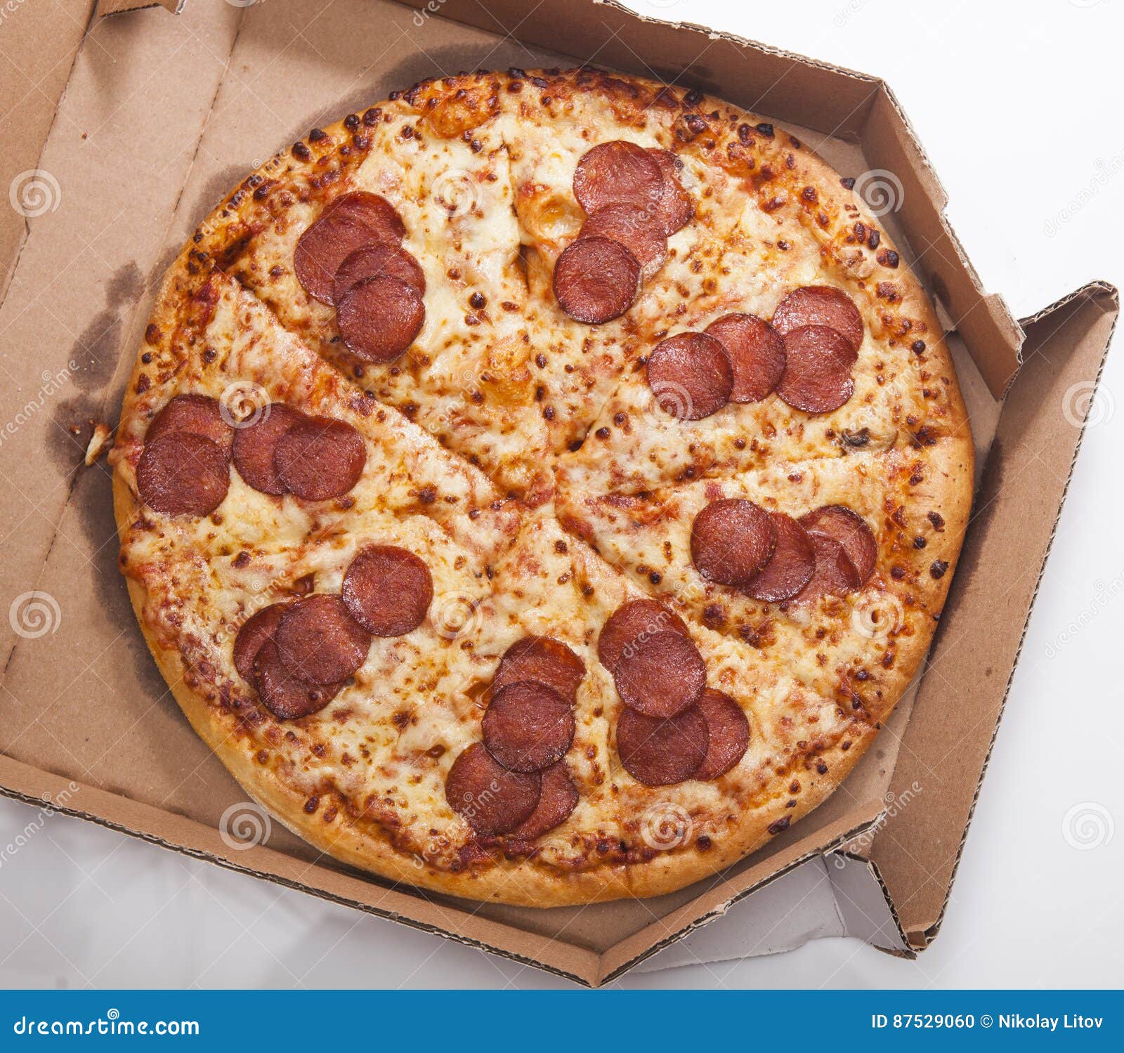 Hot Sliced Pepperoni Pizza in Delivery Box Stock Photo Image of lunch