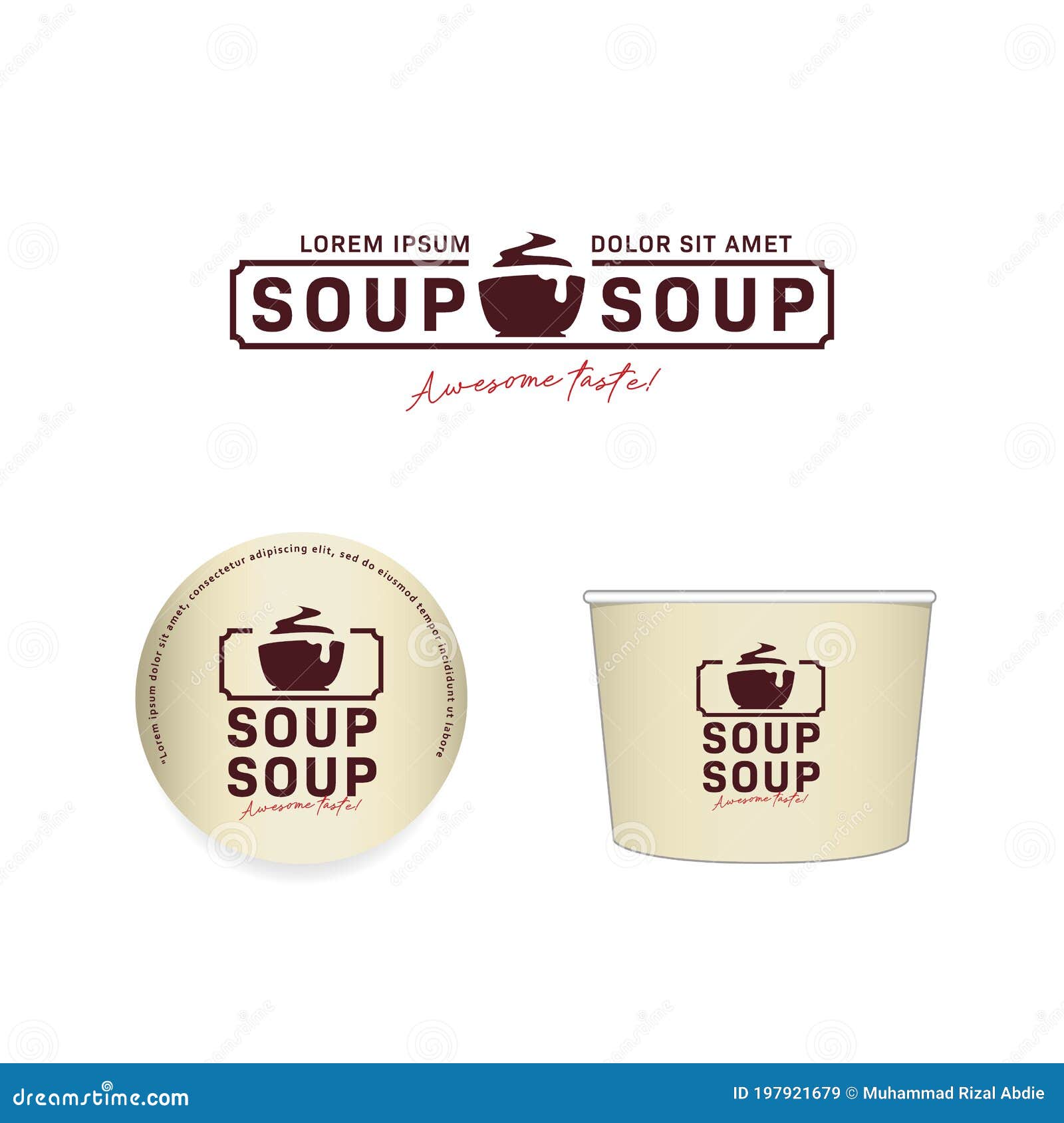 Download Hot Soup Bowl Logo Icon Set With Paper Bowl Mockup Design In Vector Stock Vector Illustration Of Beef Yummy 197921679