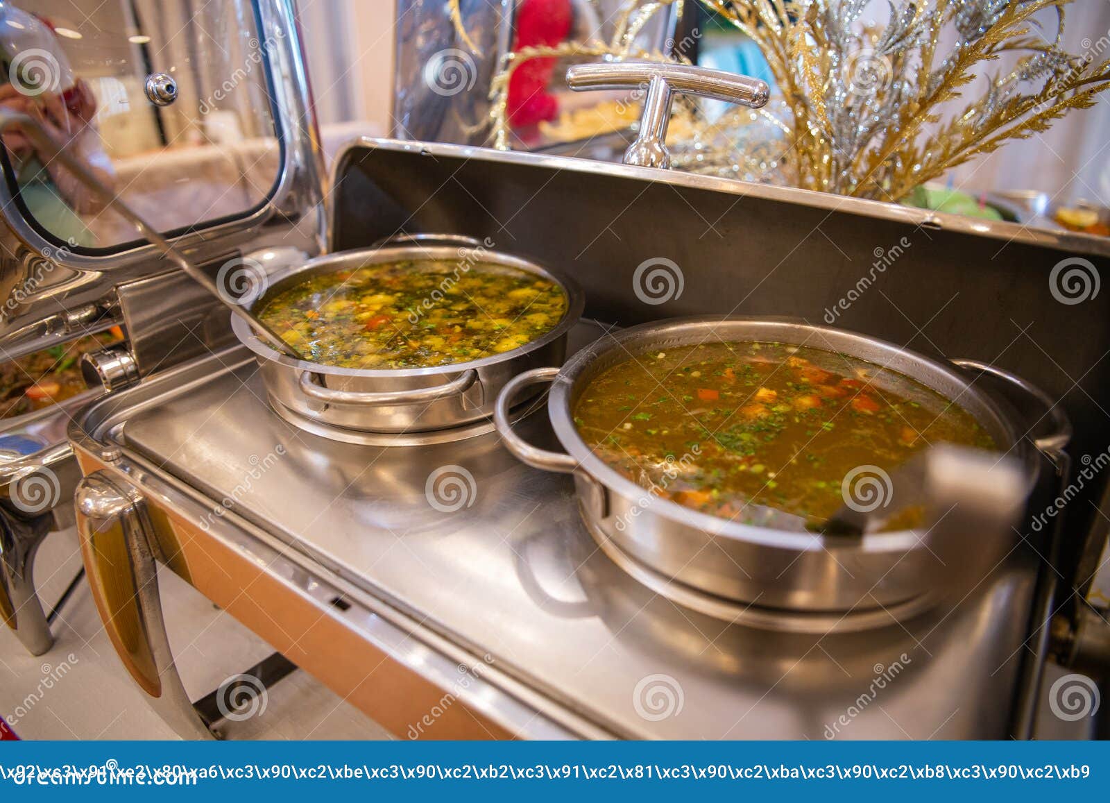 Hot Soups According To the Buffet System, Catering Party in the