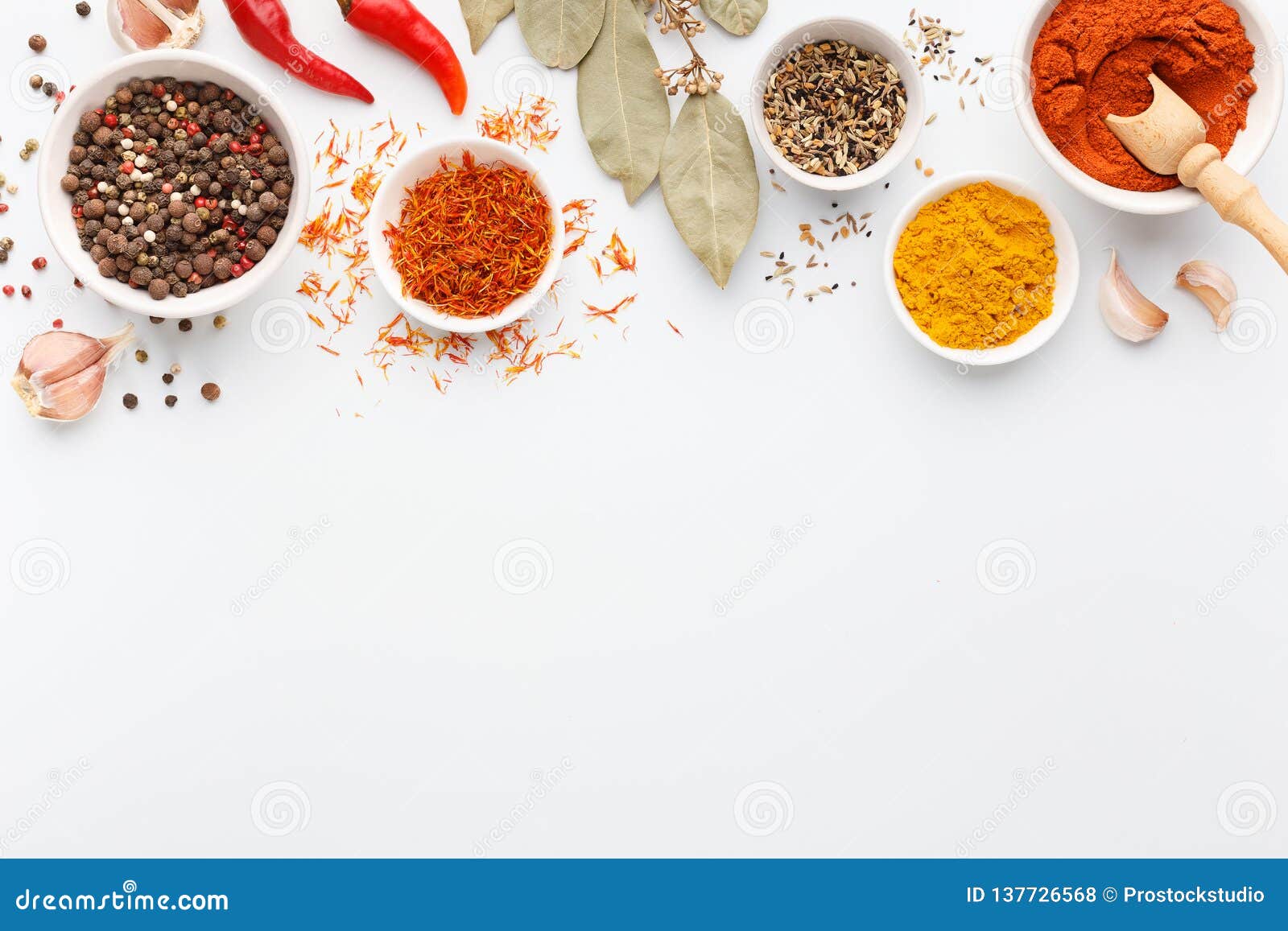 Download Hot Spices Concept, Mockup, Top View Stock Photo - Image of curcuma, ingredients: 137726568