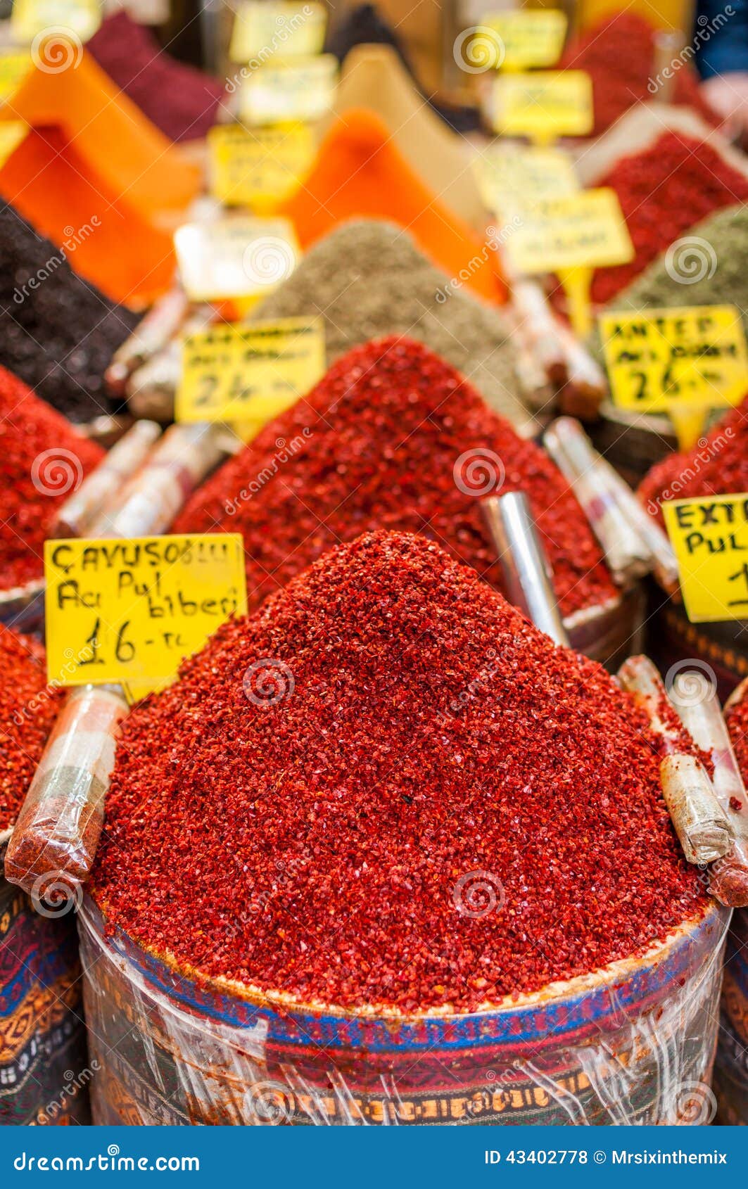 Hot spices on market stock photo. Image of allspice, cinnamon 43402778