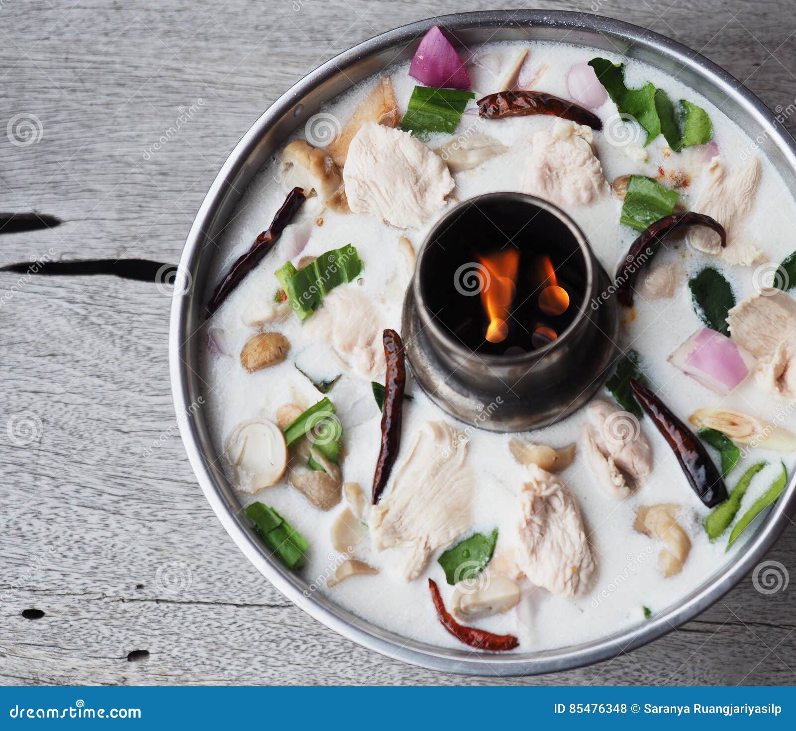 1300px x 1212px - Hot & Spicy Coconut Milk Soup with Chicken, Mushroom and Thai`s Herbs.  Stock Photo - Image of delicious, cooking: 85476348