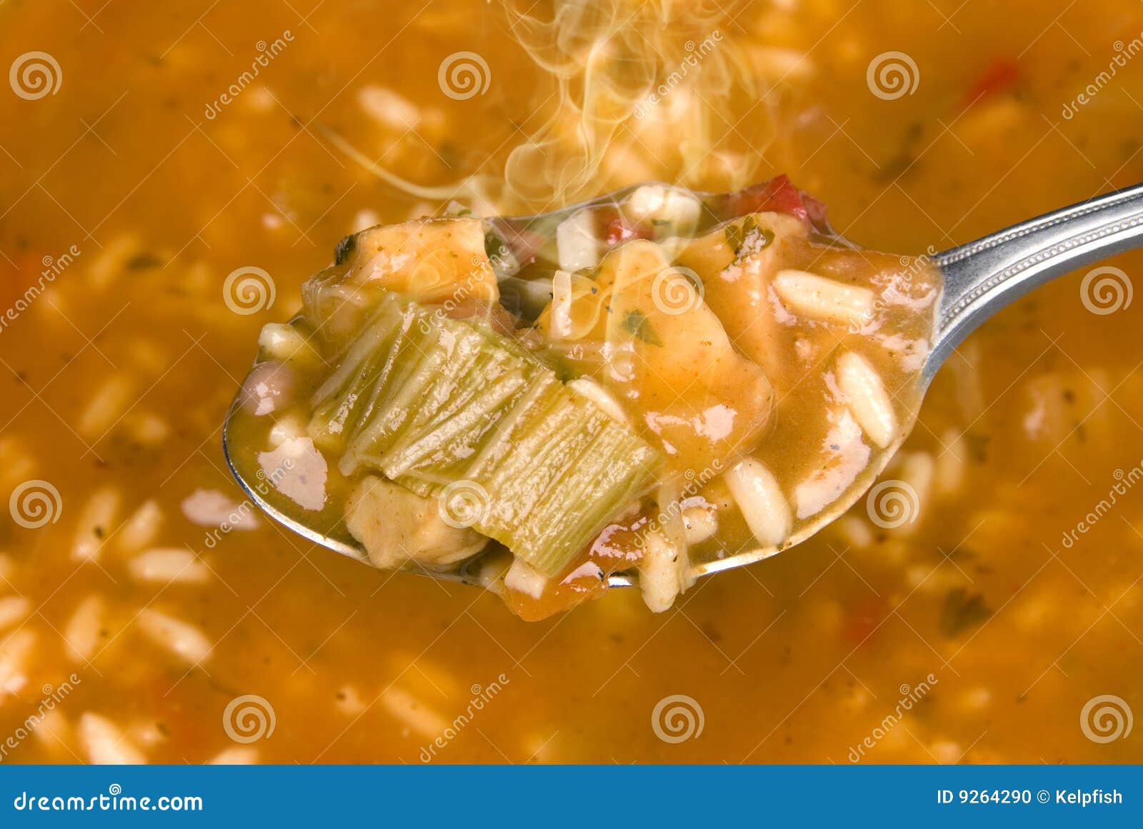Hot spoon full of soup stock photo. Image of soup, black 9264290