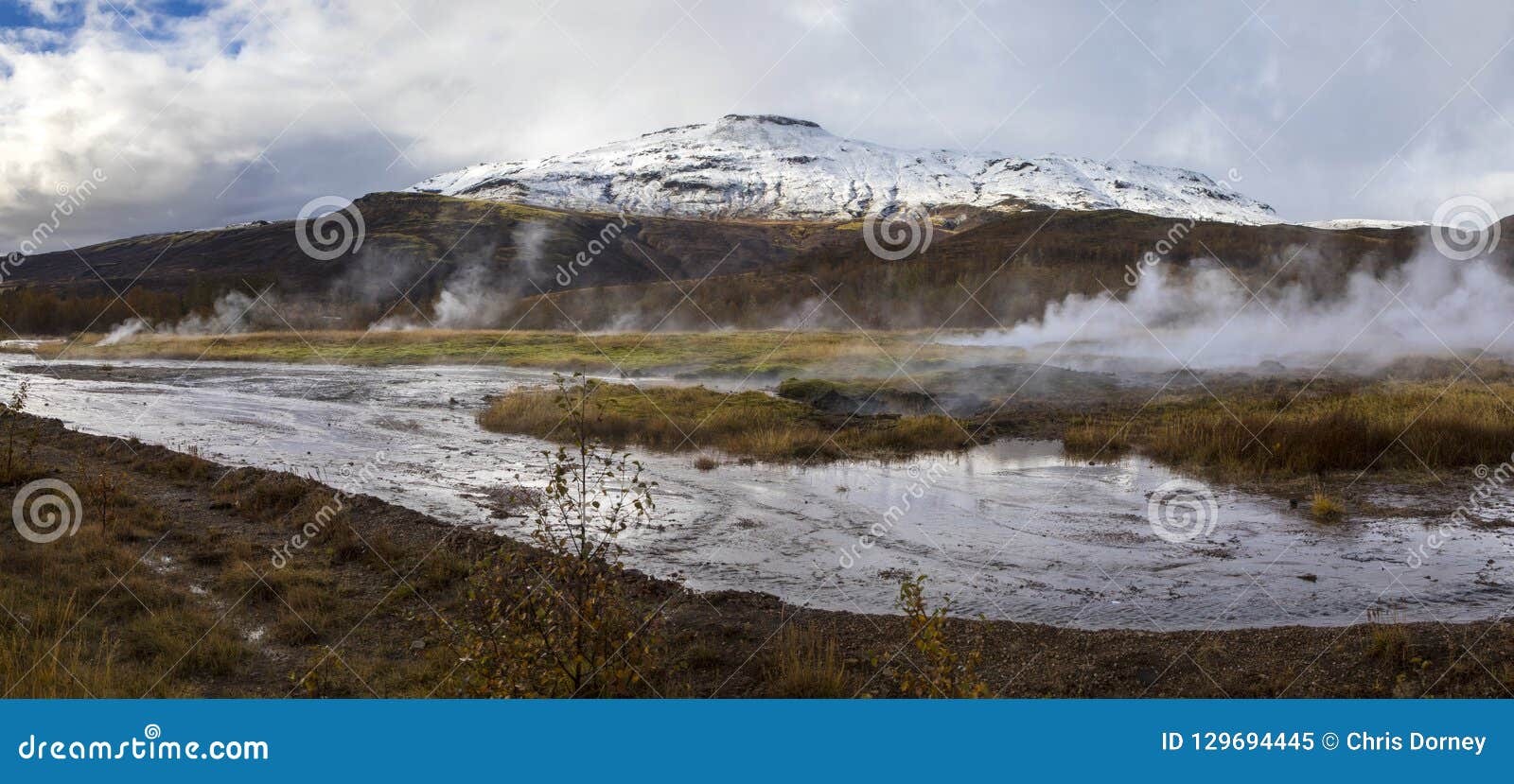 Hot Springs at Haukadalur Valley in Iceland Stock Image - Image of flow ...