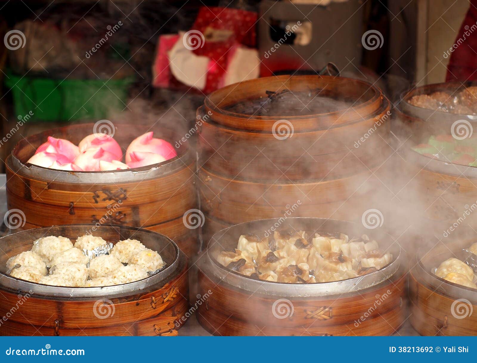 Hot Steamers with Dim Sum Dishes Stock Photo Image of cuisine