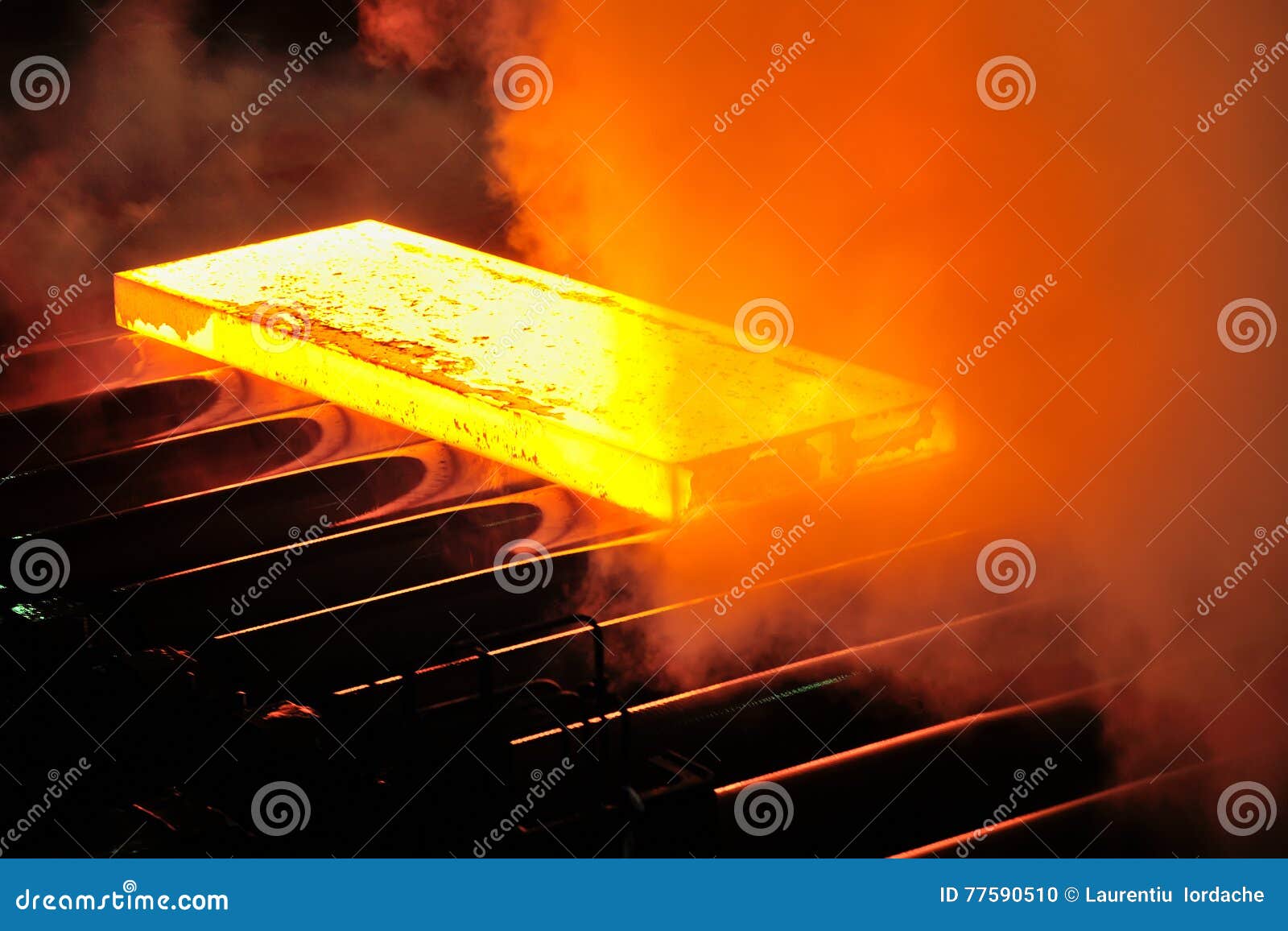 Hot steel plate stock photo. Image of machine, closeup 77590510