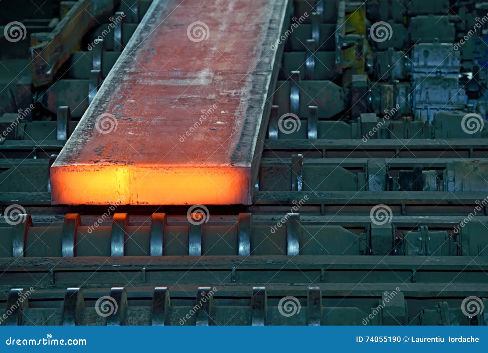 Hot steel plate stock photo. Image of reversing, industry 74055190