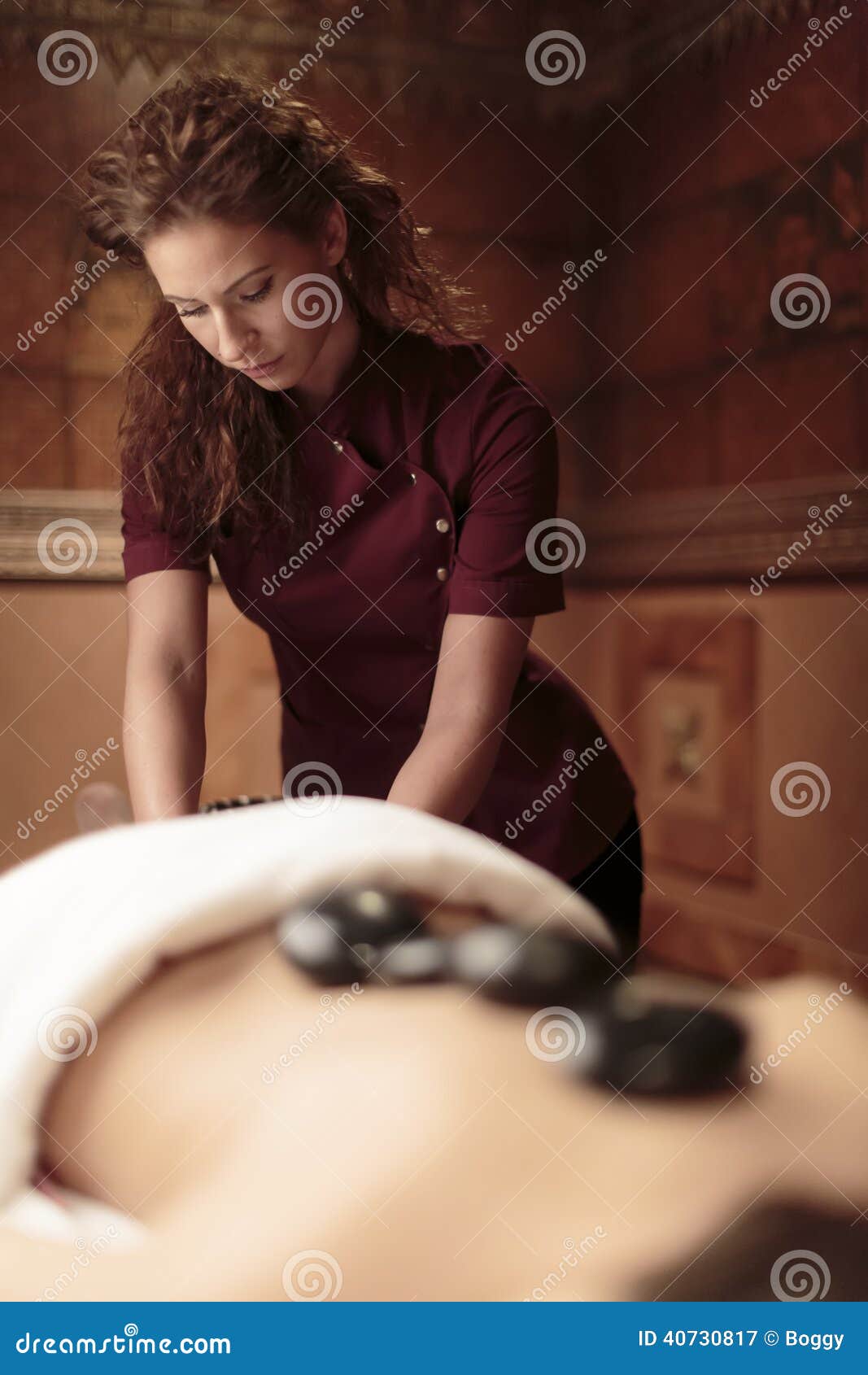 Hot Stone Massage Therapy Stock Image Image Of Black 40730817