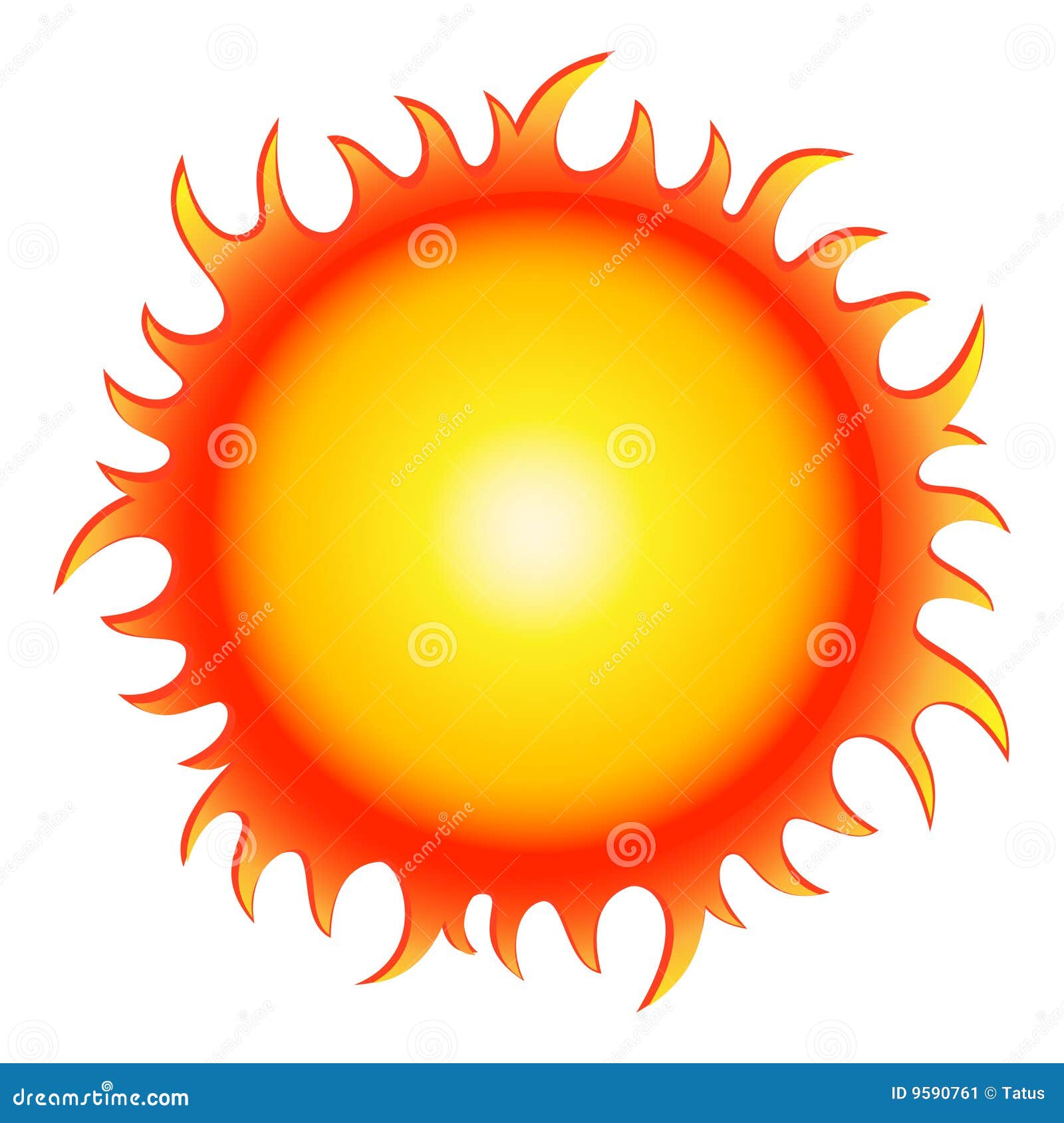 Hot Summer Sun Stock Vector Illustration Of Sunlight 9590761