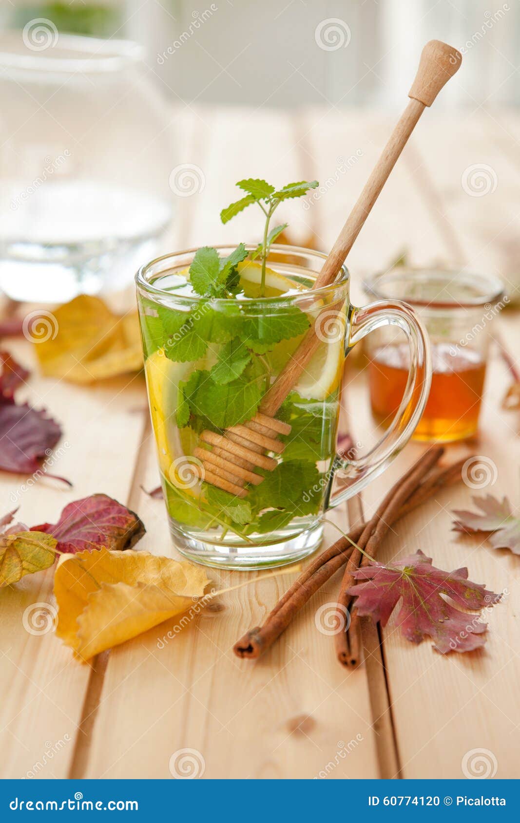 Hot tea in autumn stock photo. Image of honey, fresh 60774120