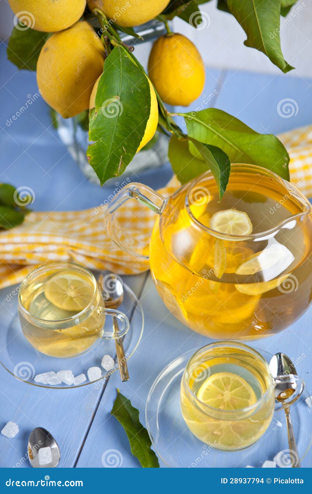 Hot tea with lemons stock photo. Image of juicer, branch 28937794