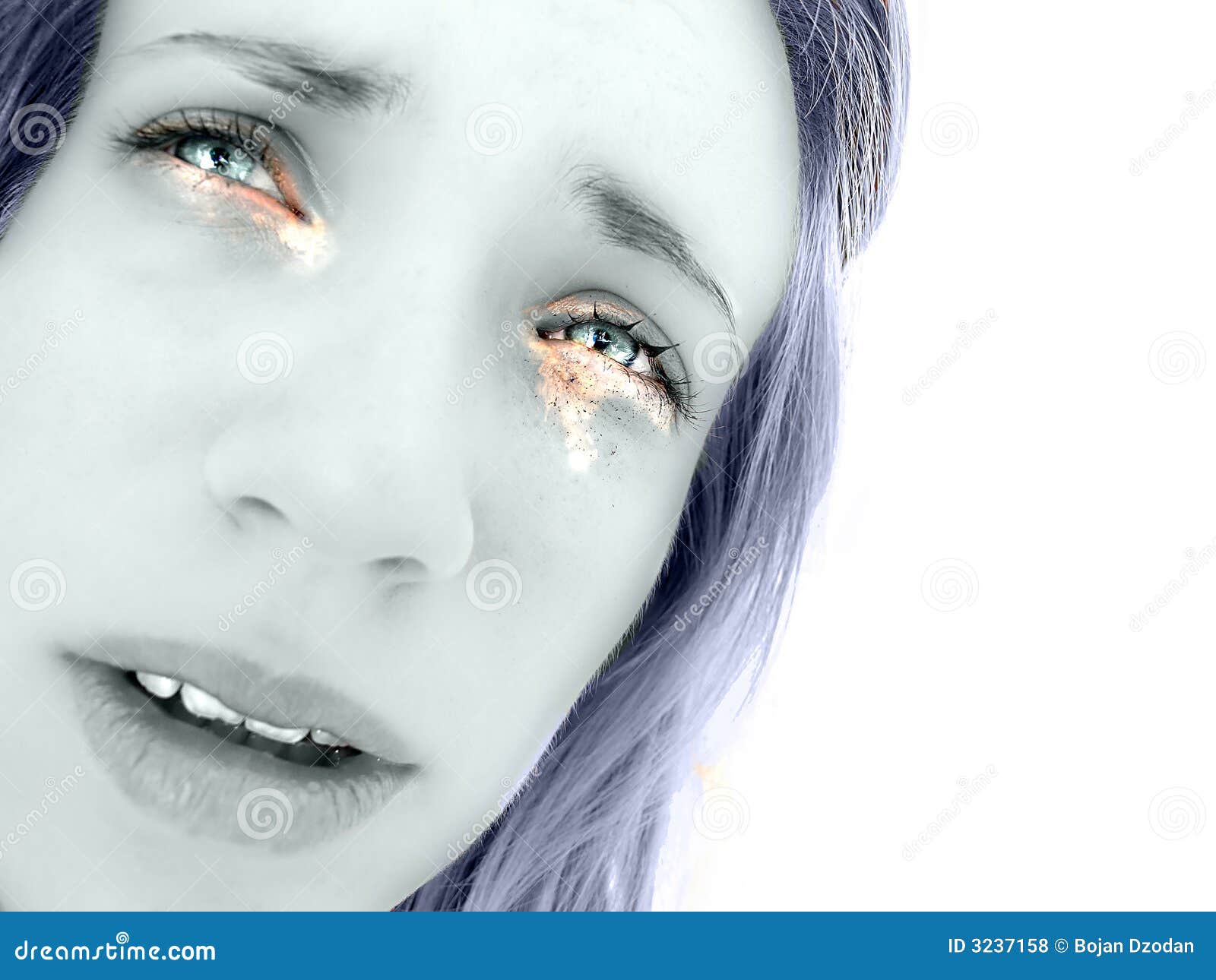 Hot Tears in Girl S Sad Eyes Stock Photo - Image of coloured ...