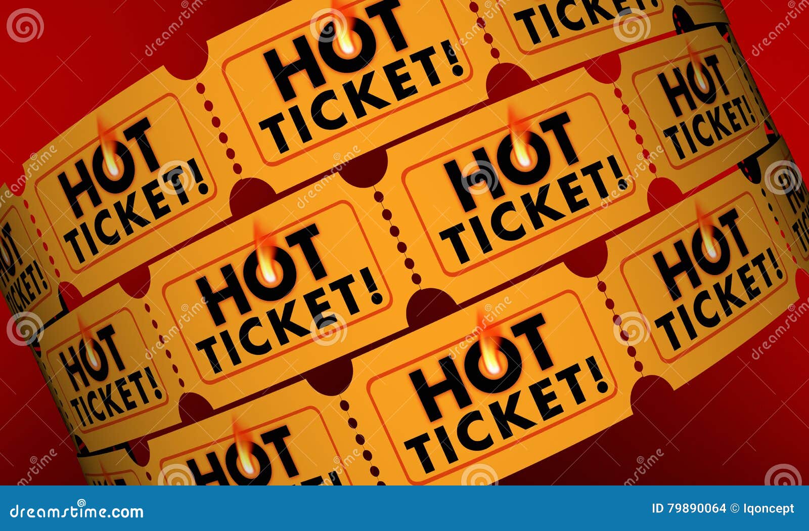 Hot Ticket Popular Event in Demand Admission Entry Stock Illustration