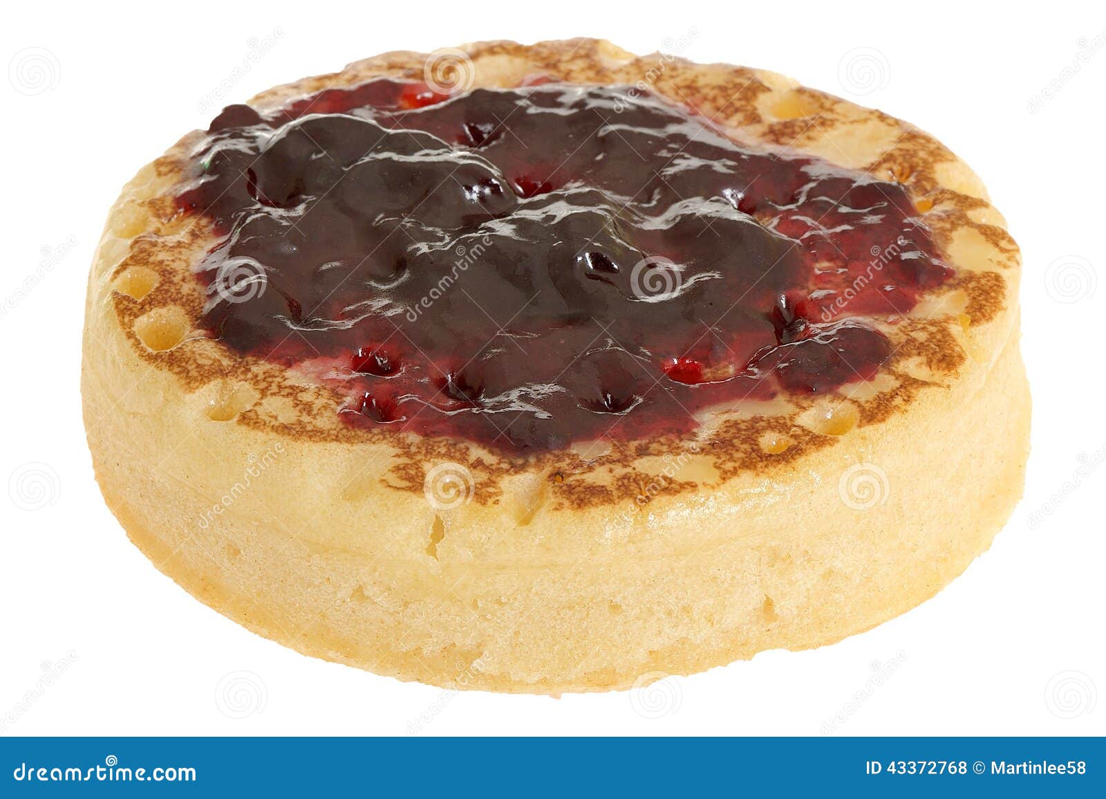 Hot Toasted Crumpet with Jam Stock Photo Image of close, background