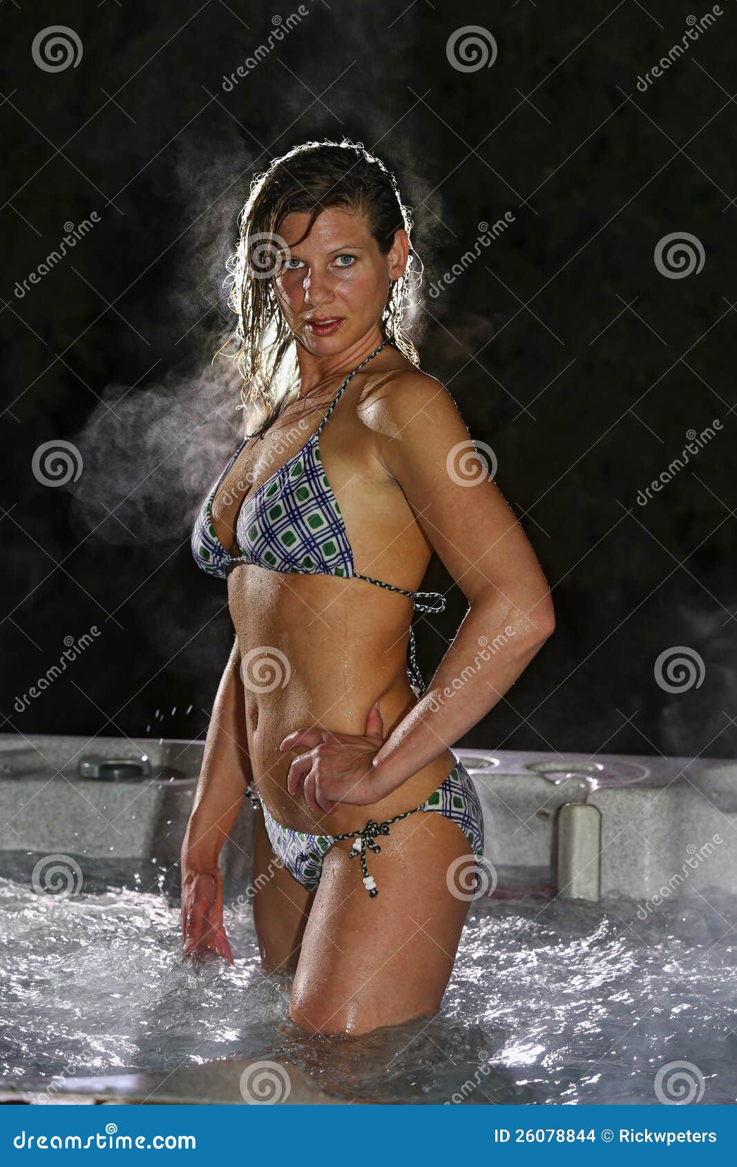 Hot Tub stock photo. Image of swimsuit, woman, romantic 26078844