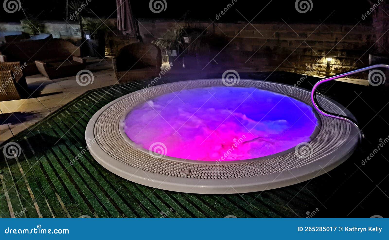 Hot Tub by Night stock image. Image of resort, fountain 265285017