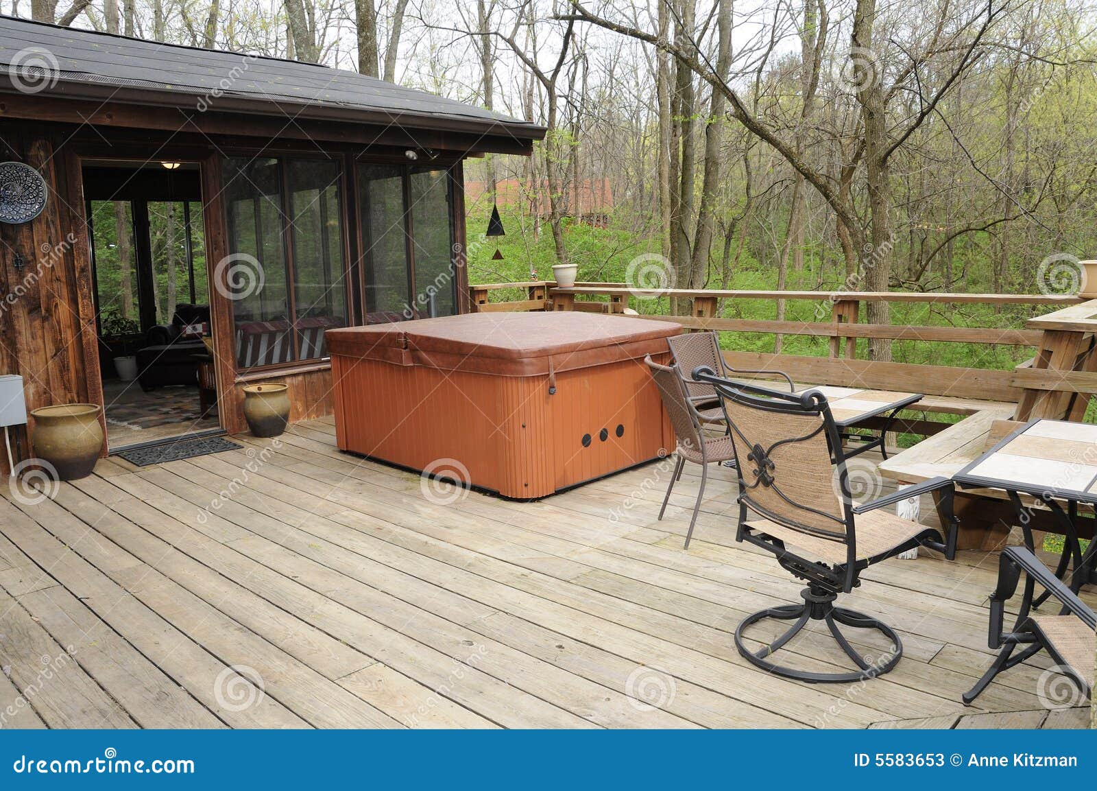 hot tub in the woods