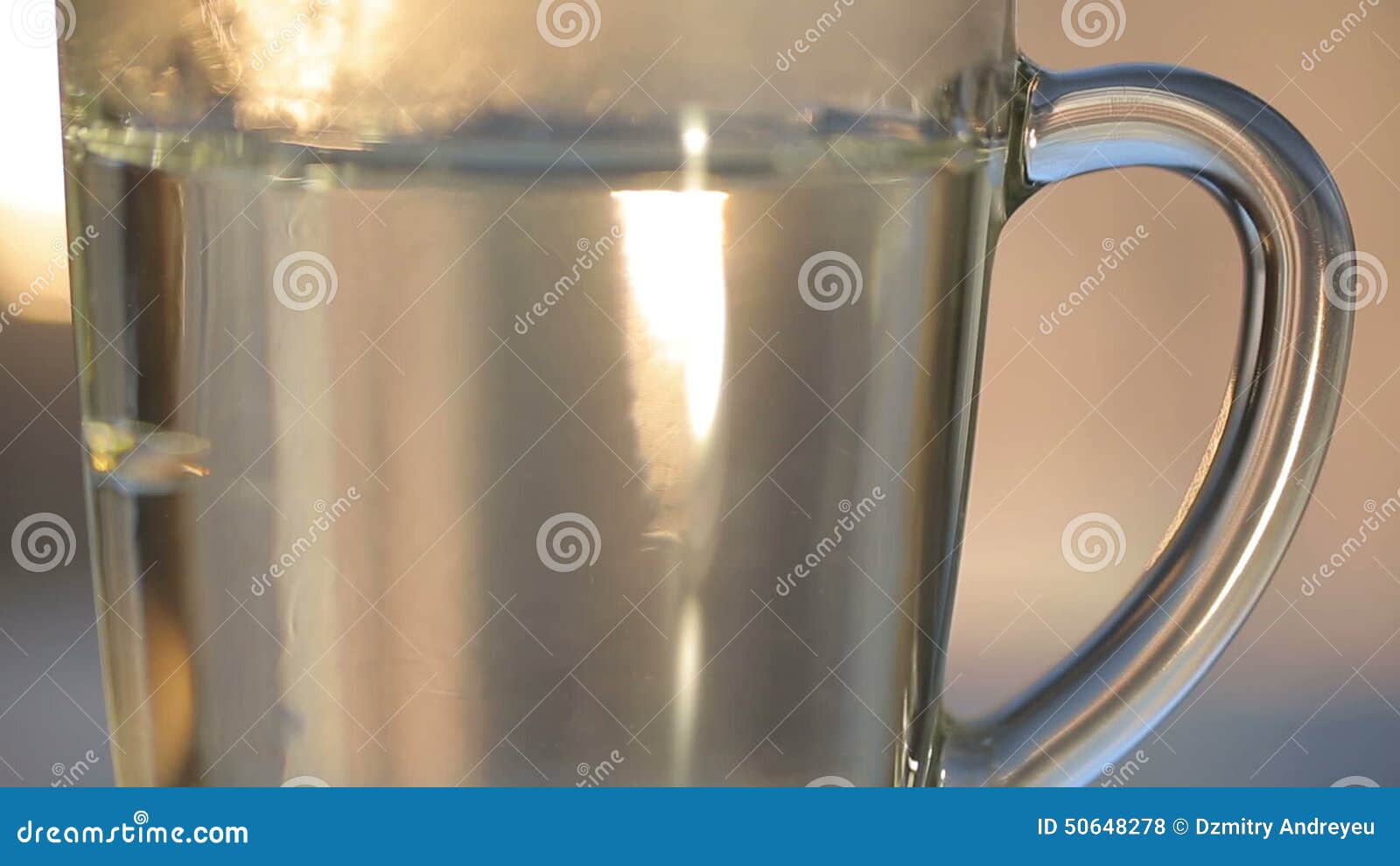 Hot Water Over Tea in Transparent Glass Cup Stock Footage Video of