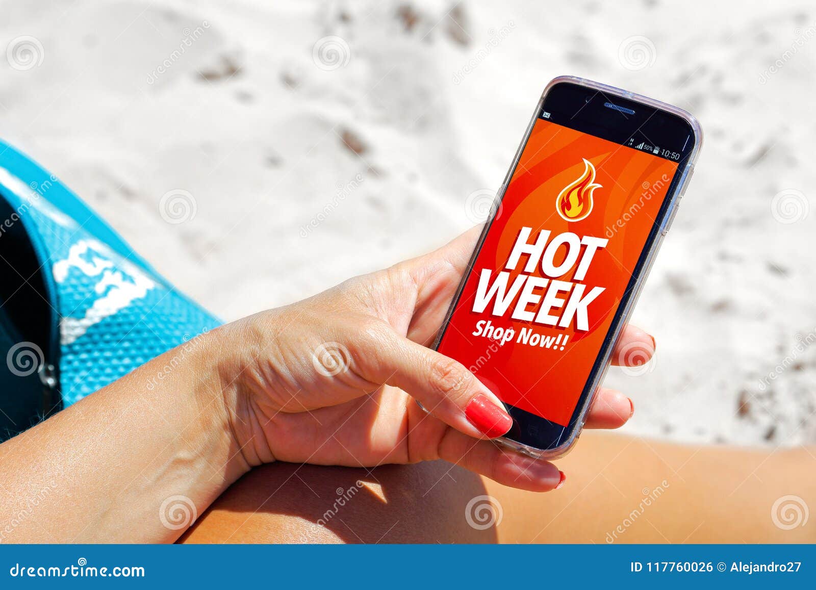 hot week advertising on cell phone.