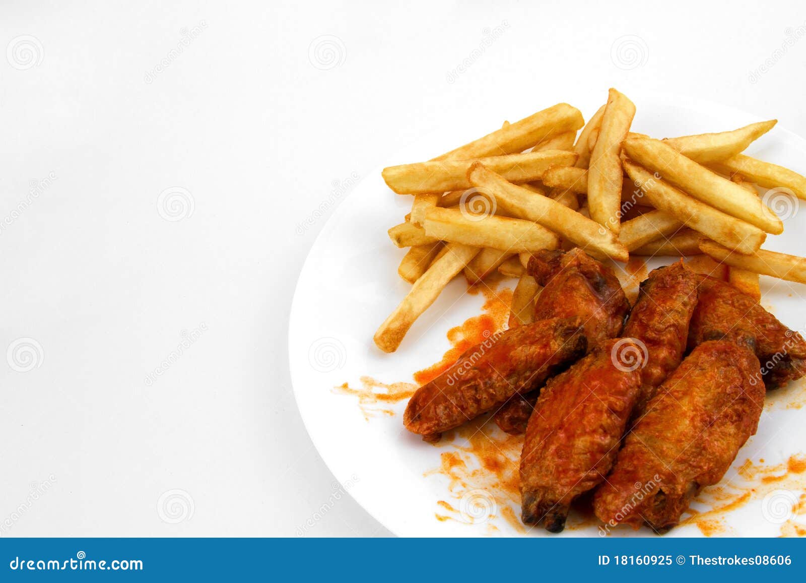 Hot Wings and Fries stock image. Image of american, appetizer 18160925