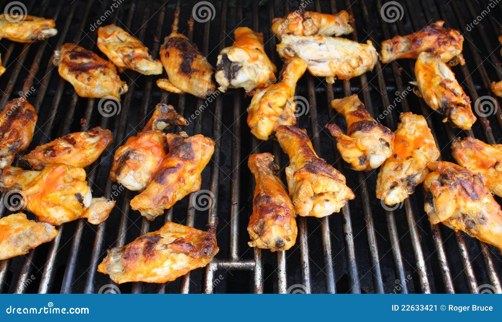 Hot wings on the grill. stock image. Image of cooking 22633421