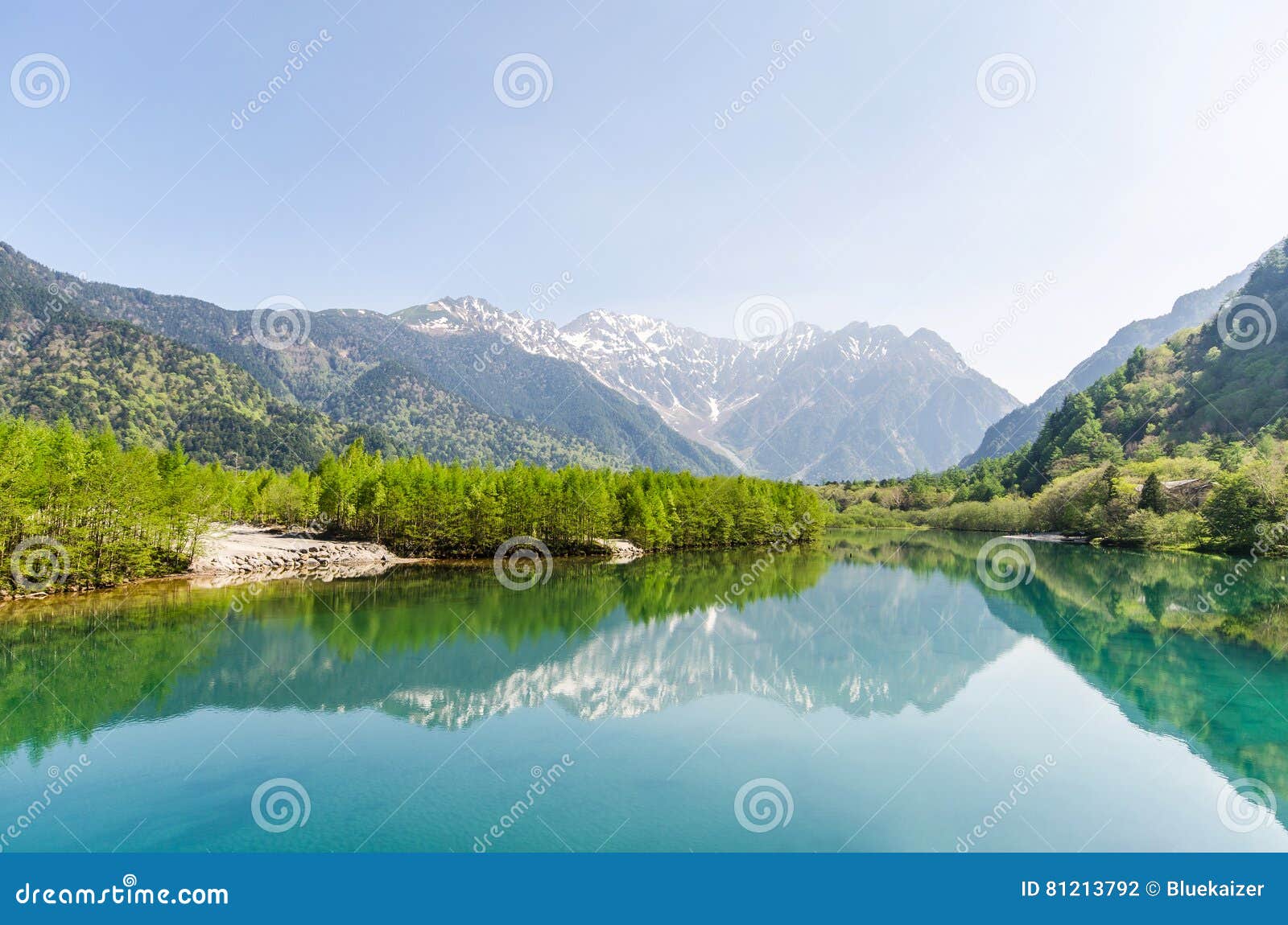 Hotaka Mountain Range And Taisho Ike Pond In Spring At Kamikochi Nagano Japan Stock Photo Image Of Kamikochi Landscape