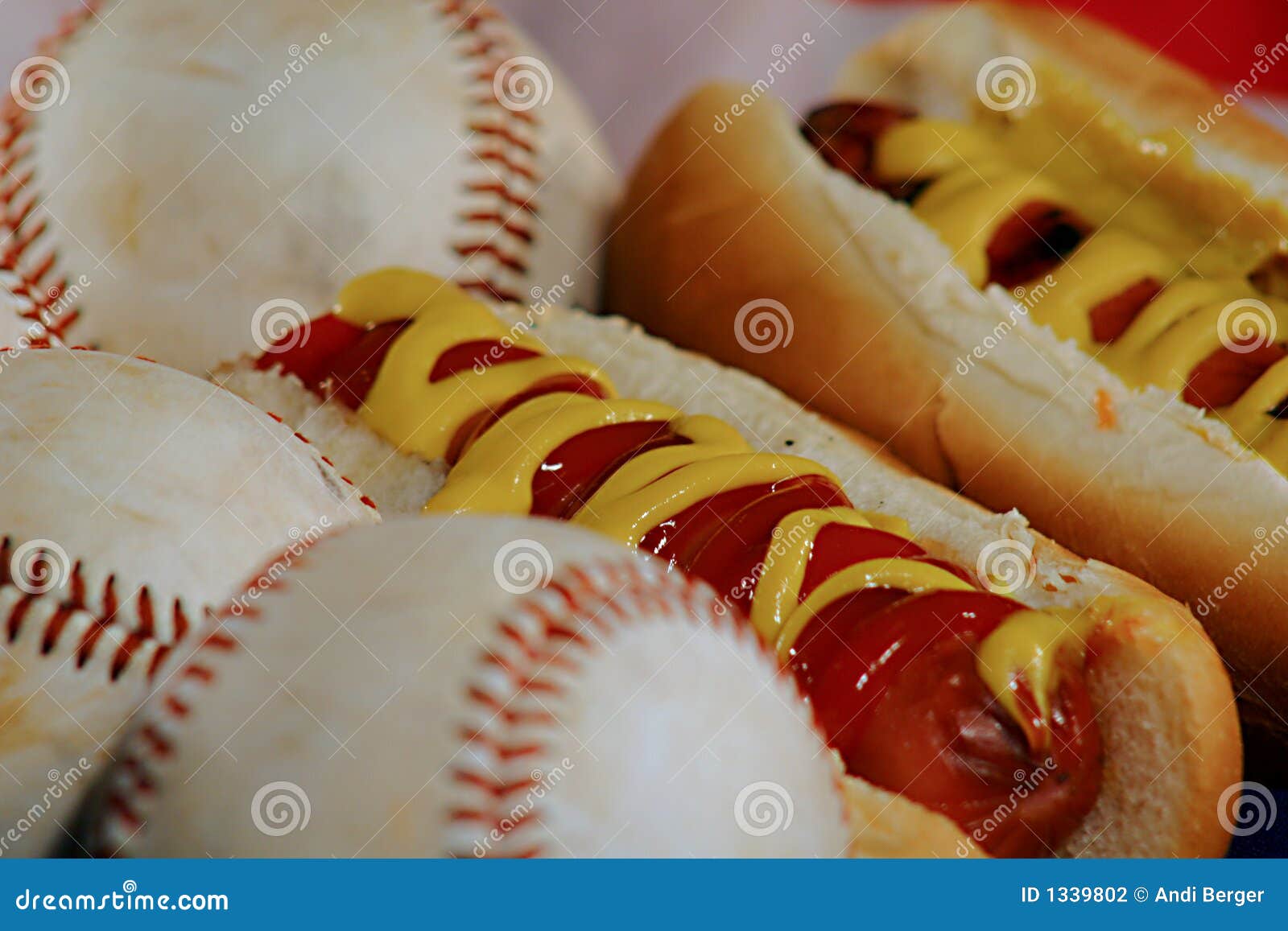 Hotdogs & Baseballs stock photo. Image of american 1339802