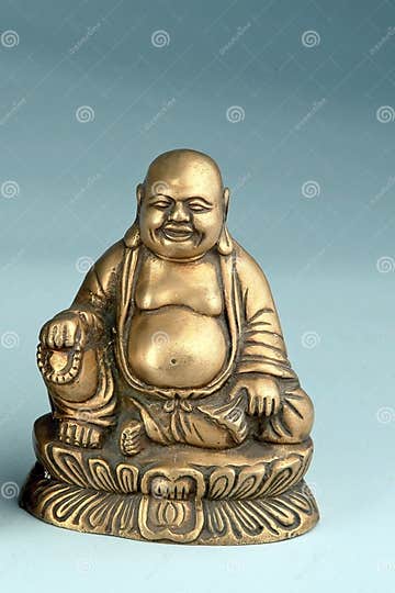 Hotei Laughing Buddha Brass Statue Stock Photo - Image of prosperity ...