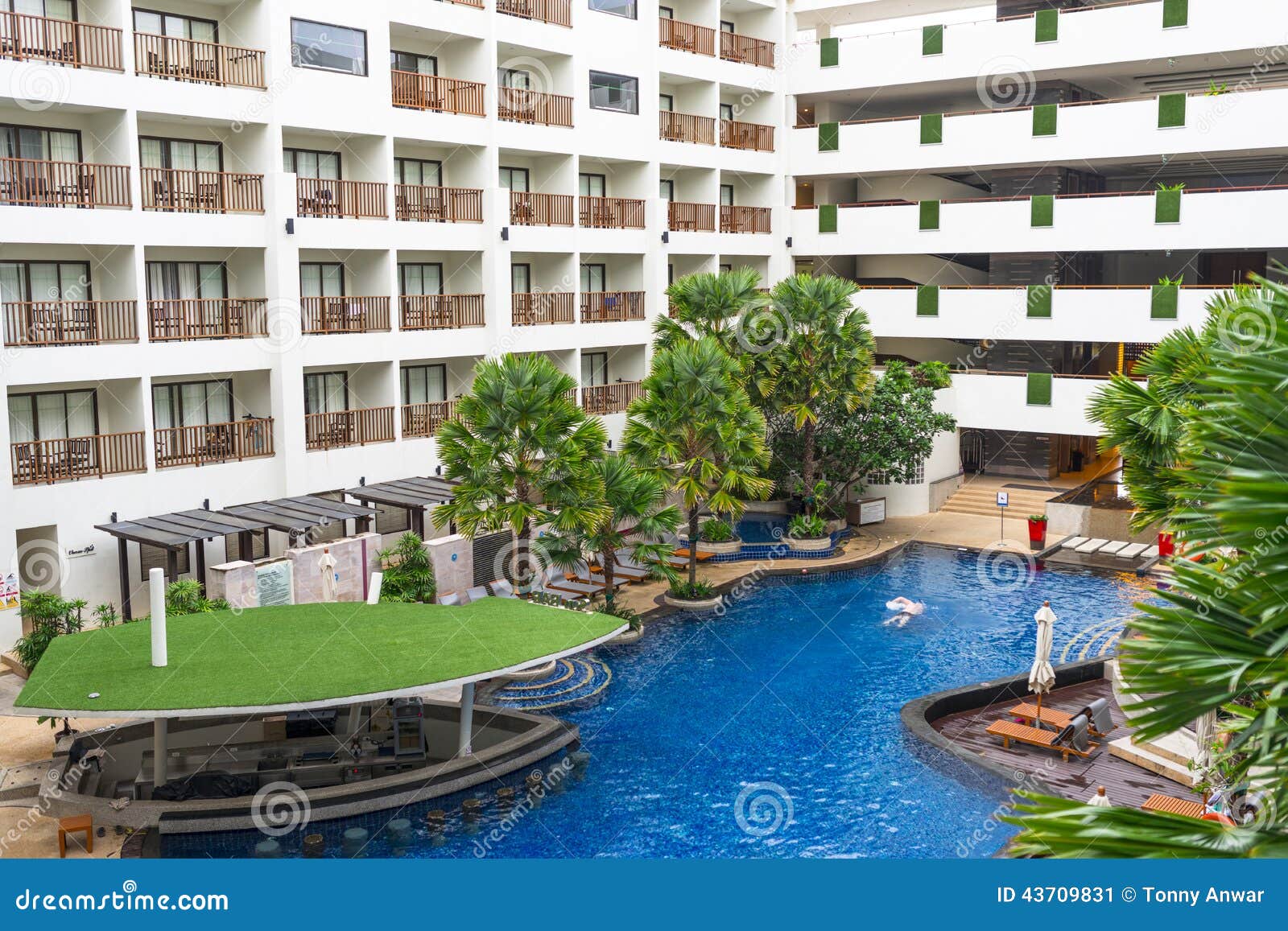 Hotel Balconies stock image. Image of pool 43709831